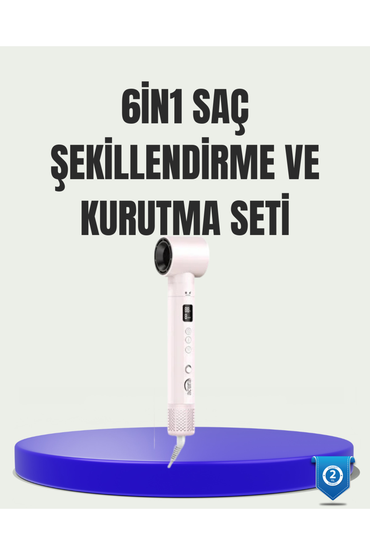 Oneol Yayınevi Çok Fonksiyonlu 6 Başlıklı Saç Kurutma ve Şekillendirme Seti - 1OL4405-4041