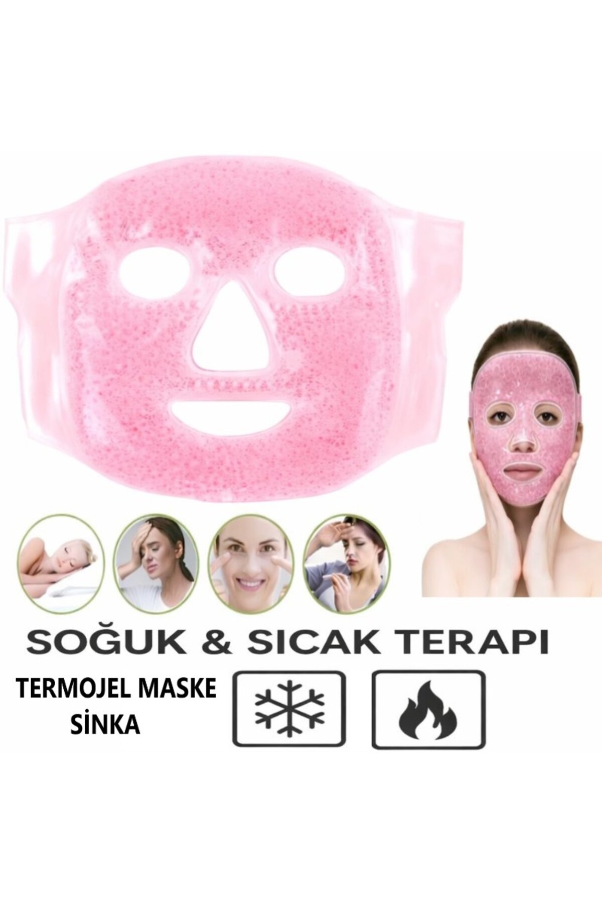 SİNKA Buz Jel Toplar TERMOJEL Yüz Maskesi Soğuk Ve Sıcak Terapi Maskesi (AMELİYAT SONRASI UYGUN)