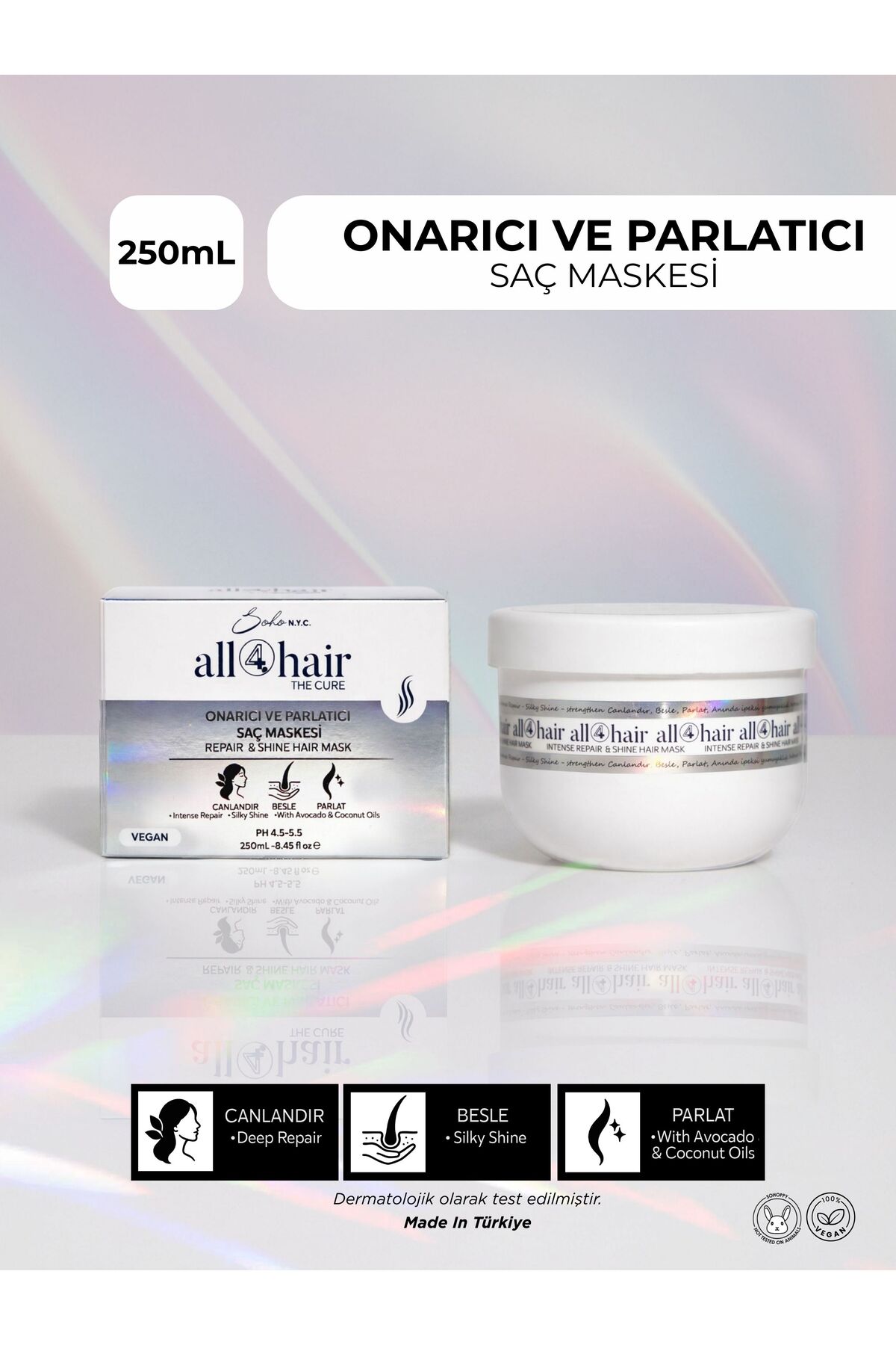 Soho N.Y.C. ALL 4 HAIR THE CURE BESLEYİCİ / ONARICI SAÇ MASKESİ 250 ml