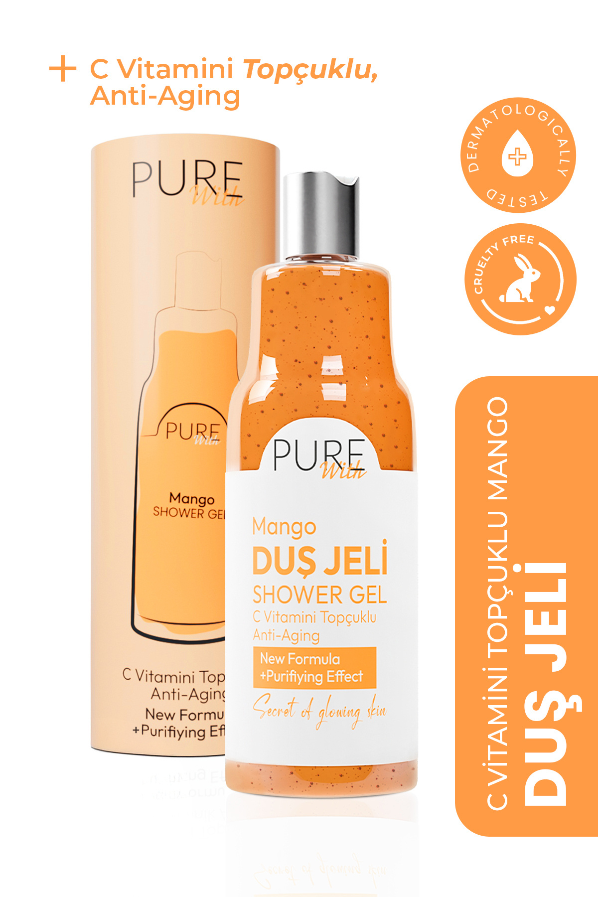 Pure With C Vitamin Topçuklu Mango Özlü Kalıcı Koku & Nemlendirici & Kolajen Etkili