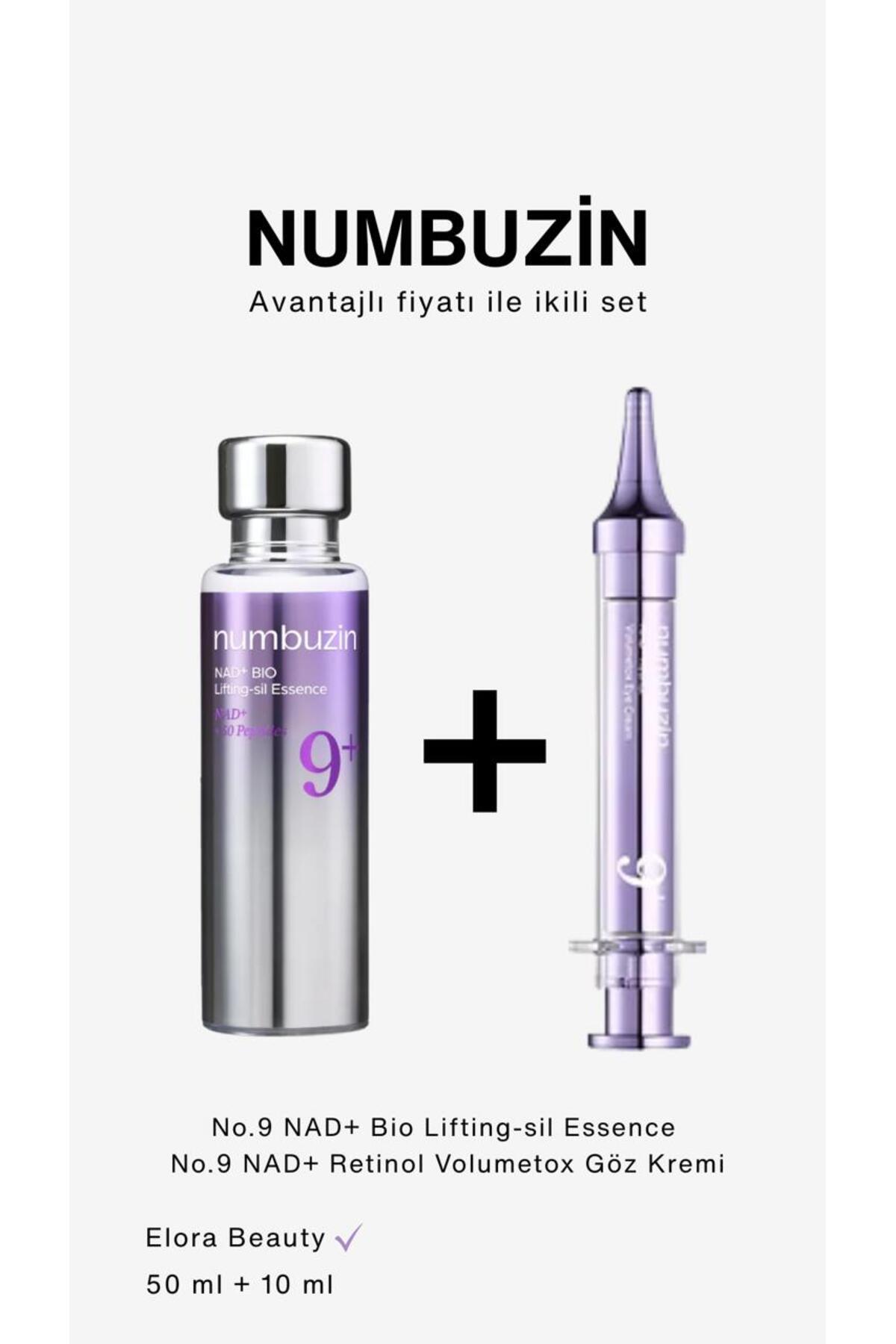 EloraBeauty Numbuzin ikili set No.9 NAD+ serisi Retinol Volumetox Göz Kremi + Bio Lifting-sil Essence