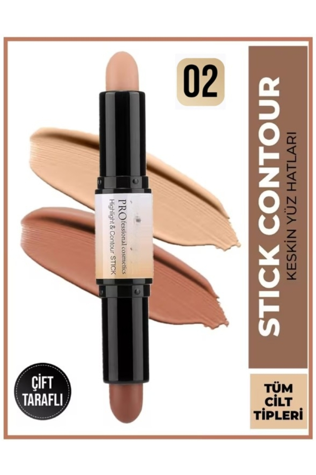 SİBELA BEAUTY GÜZEL GÖRMEK GÜZEL DÜŞÜNDÜRÜR Highlight Contour Stick, Çift Taraflı Stick Kapatıcı, Wonder Stick Kontür , Aydınlatıcı, Bronzer