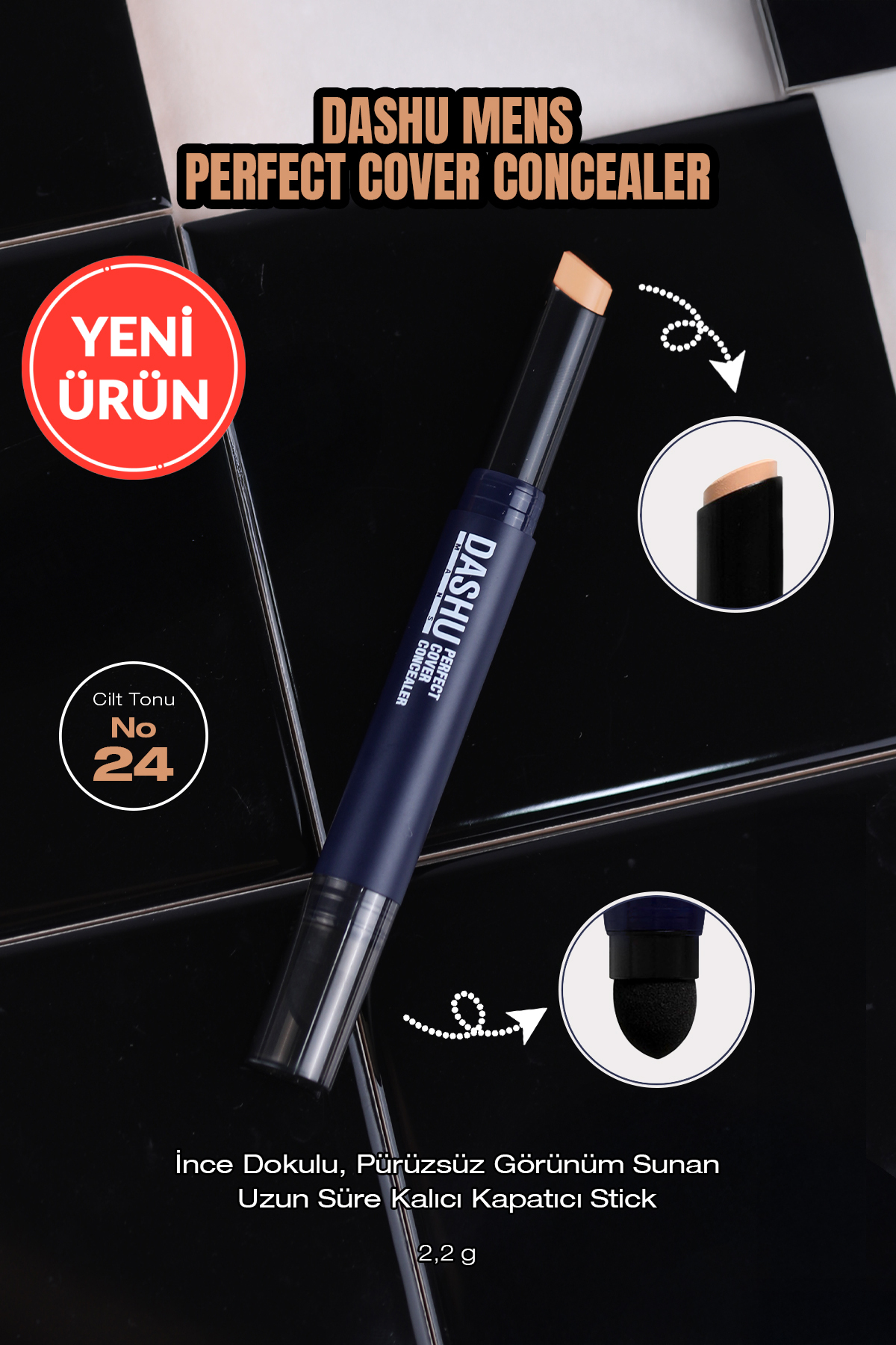 Dashu İnce Dokulu Pürüzsüz Görünüm Sunan Kapatıcı Mens Perfect Cover Concealer
