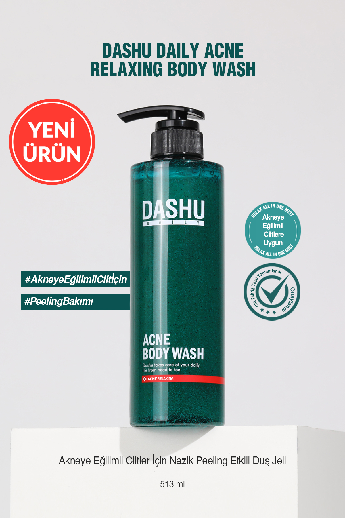 Dashu Akneye Eğilimli Ciltler İçin Nazik Peeling Etkili Duş Jeli Daily Acne Relax Body Wash