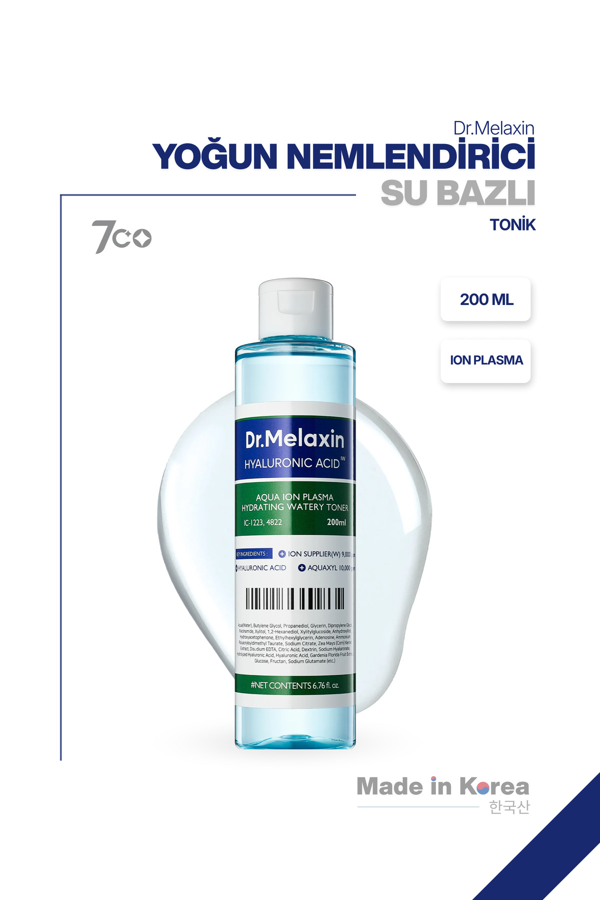 Dr.Melaxin Aydınlatıcı Nemlendirici Tonik | L22 Patentli + 8 Katmanlı Hyaluronik Asit + Niacinamide 200ml