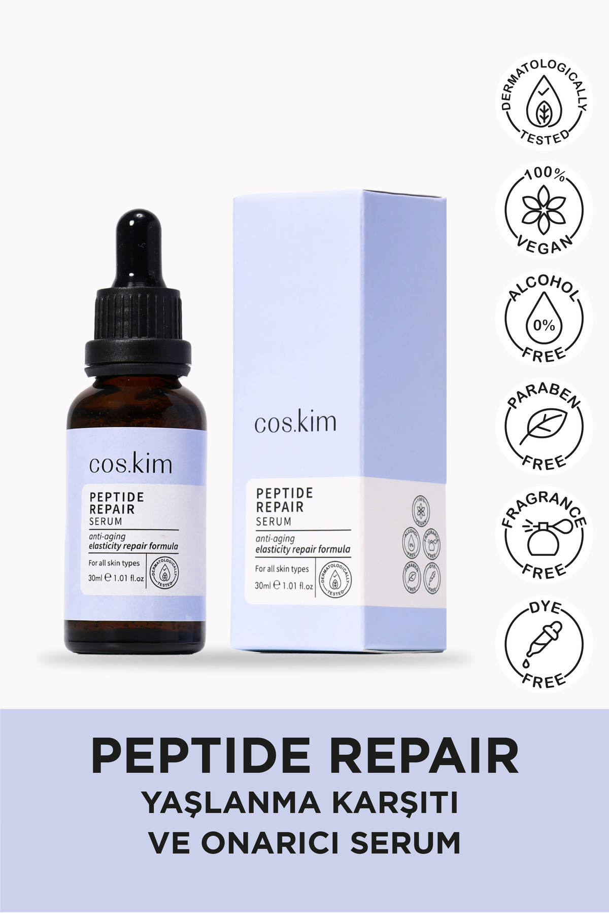 Cos.kim Peptit Içeren Onarıcı - Kırışıklık Ve Yaşlanma Karşıtı Cilt Bakım Serumu 30 ml