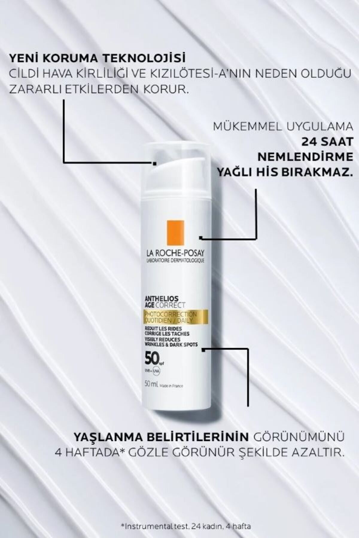 La Roche Posay Anthelios Age Correct Termal Su İçerikli SPF 50 Yüz Güneş Kremi-50 ml