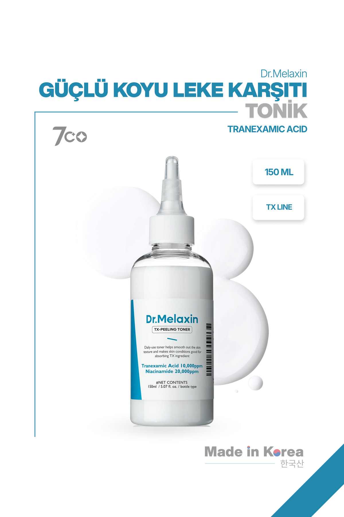 Dr.Melaxin TX TONER Arındırıcı & Pürüzsüzleştirici Leke Karşıtı &Ton Eşitleyici Tonik