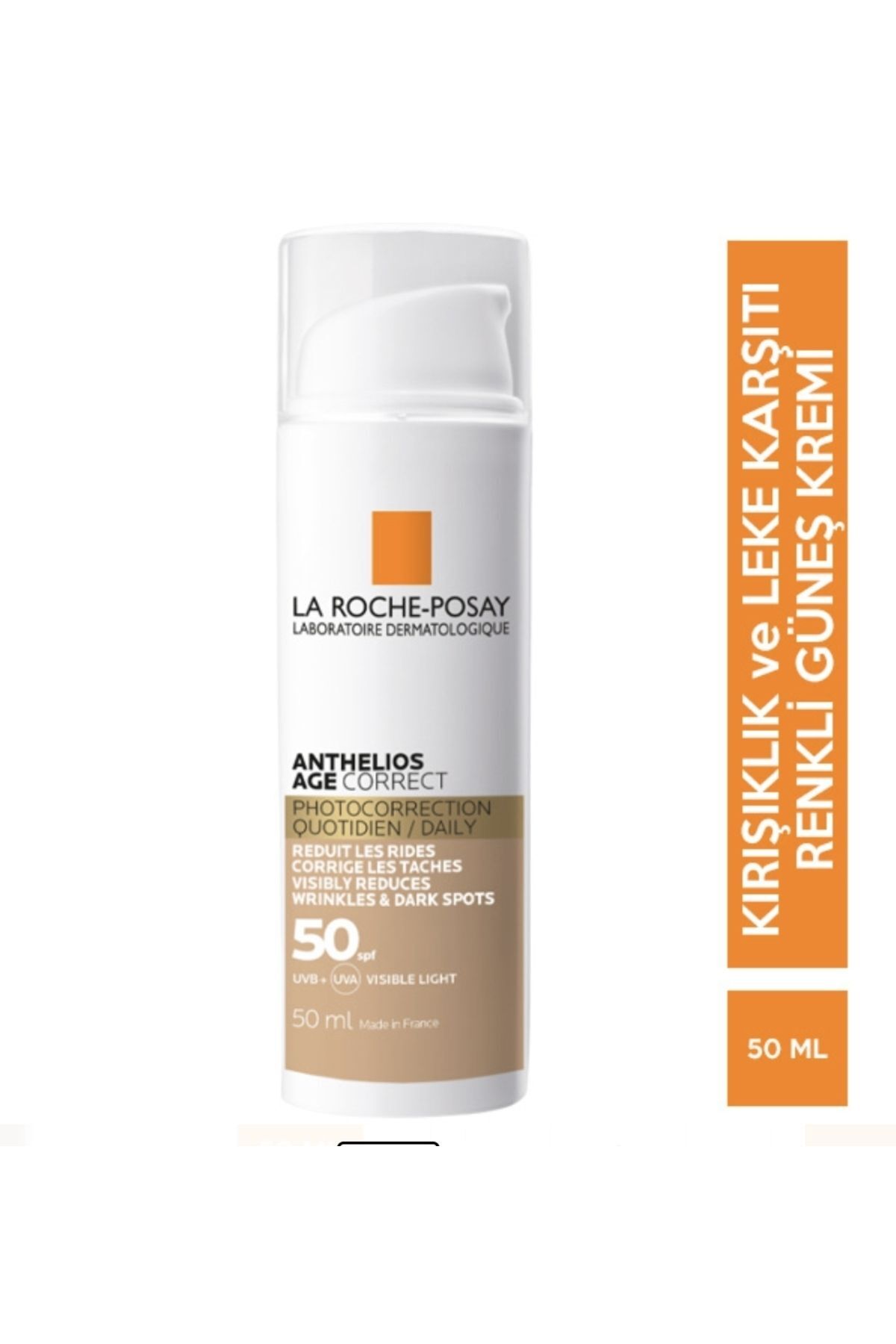 La Roche Posay Kırışıklık ve Leke Karşıtı Renkli Güneş Koruyucusu Anthelios Age Correct Tinted SPF 50 50 ML