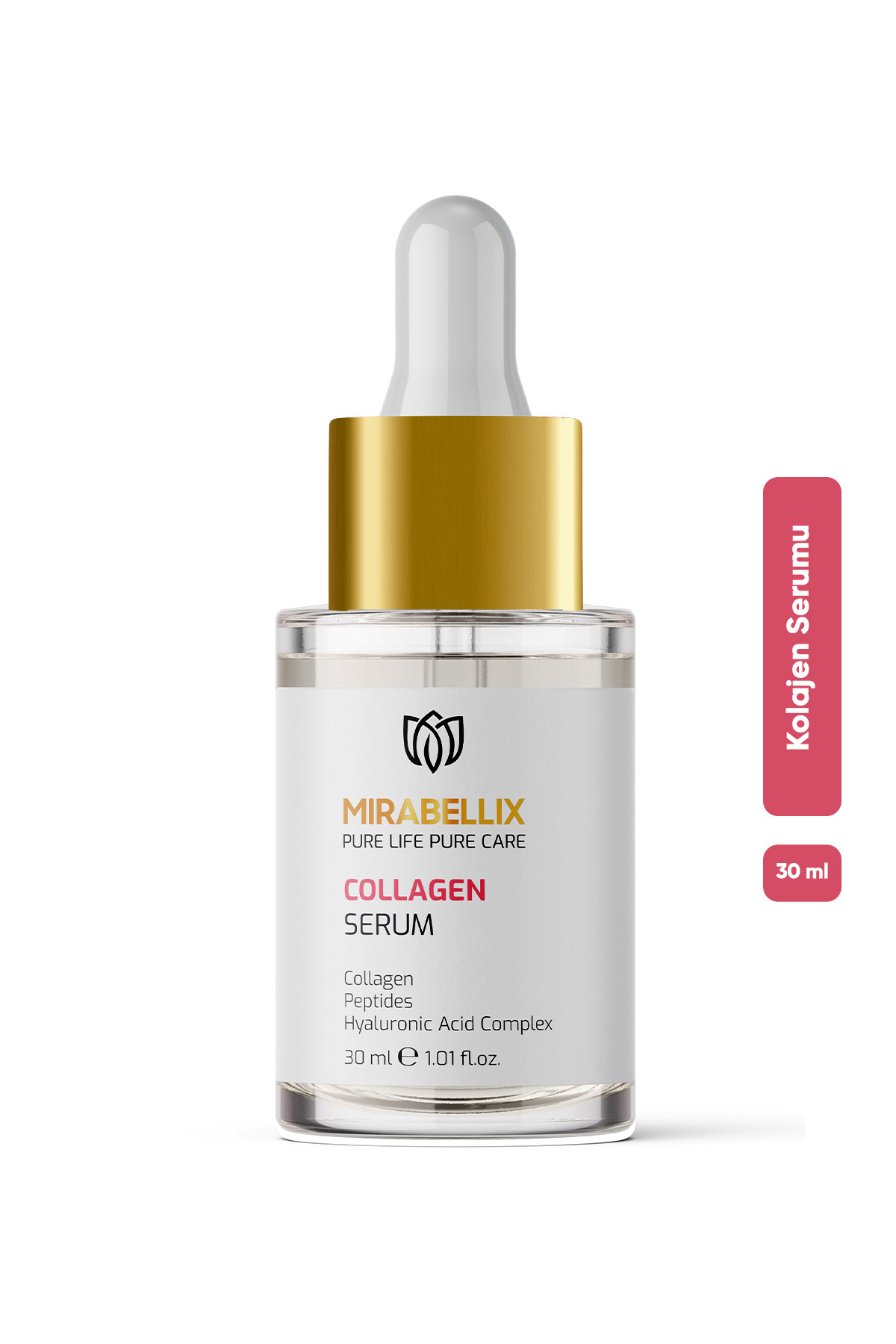 Mirabellix Elastikiyet Arttırıcı ve Kırışıklık Karşıtı Kolajen & Peptit Serum – Hyaluronik Asit Kompleksi Deste