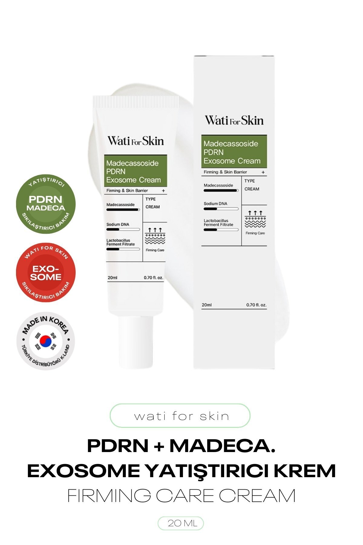 wati for skin Madeca + PDRN Eksozome Yatıştırıcı ve Onarıcı Krem Madeccassoside PDRN Exosome Cream