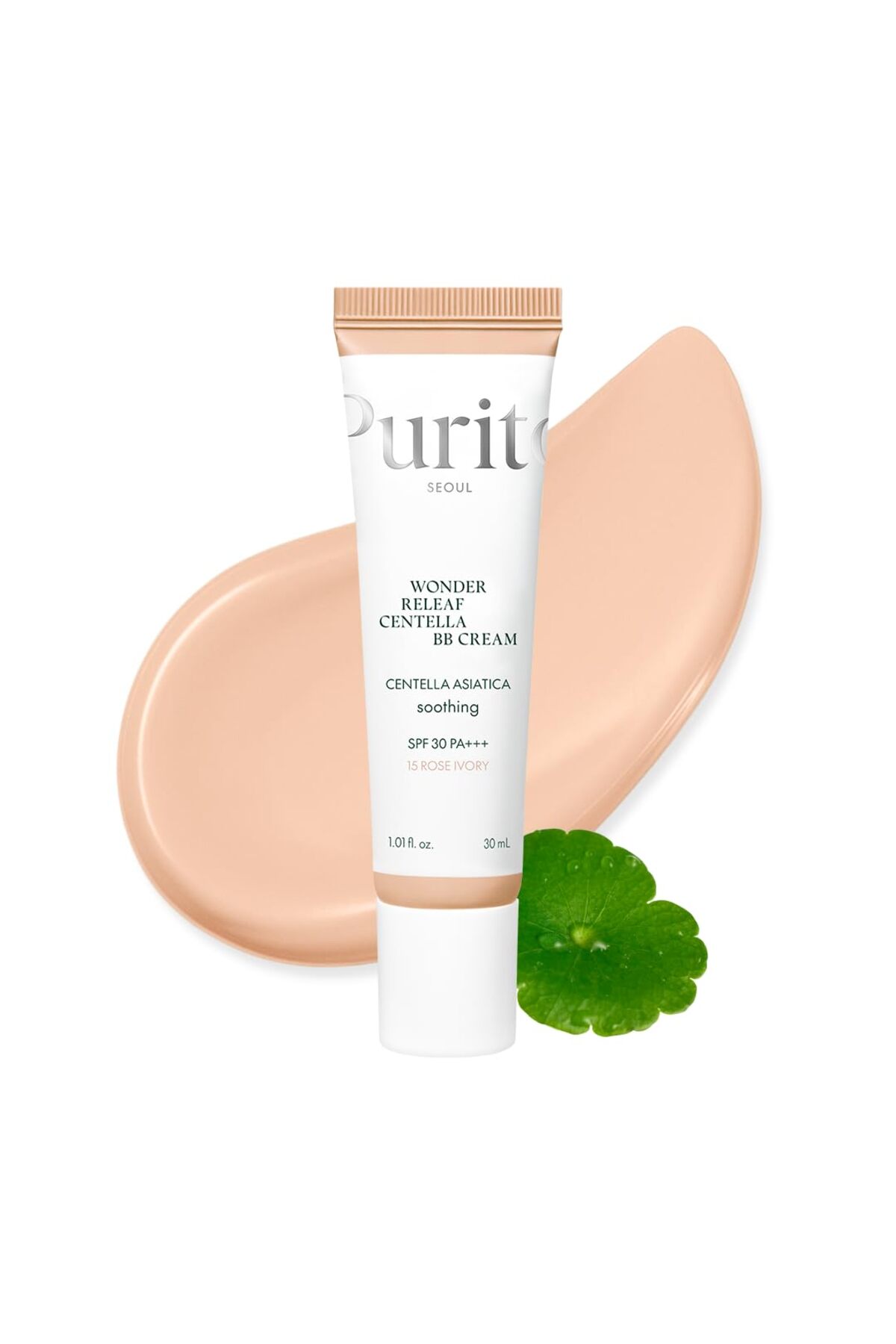 Purito Wonder Releaf Centella BB Cream SPF30 PA+++ | Yatıştırıcı Doğal Kapatıcı BB Krem 15 Rose Ivory 30 ml