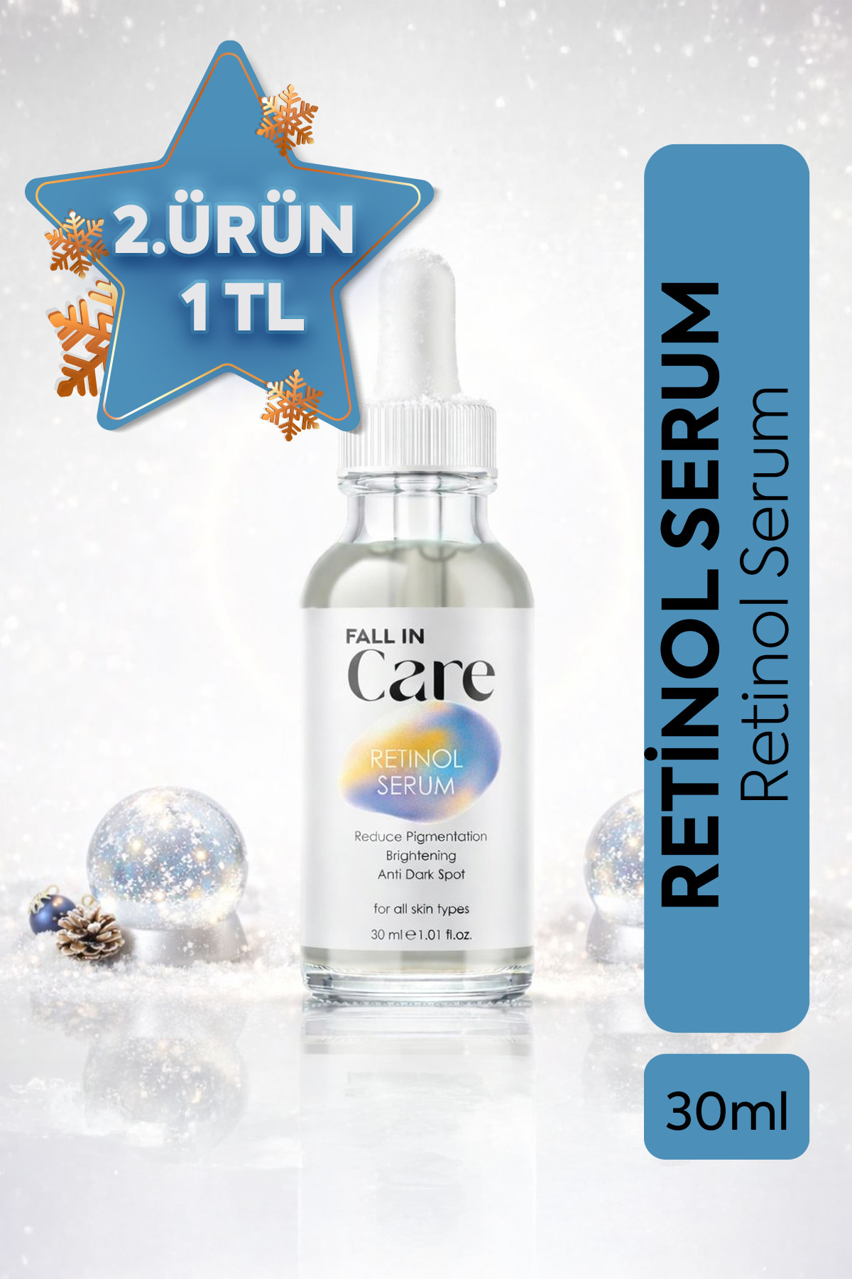 FALL IN CARE Retinol Serum, Kırışıklık Karşıtı, Onarıcı ve Yenileyici Cilt Bakım Serumu, 30ml