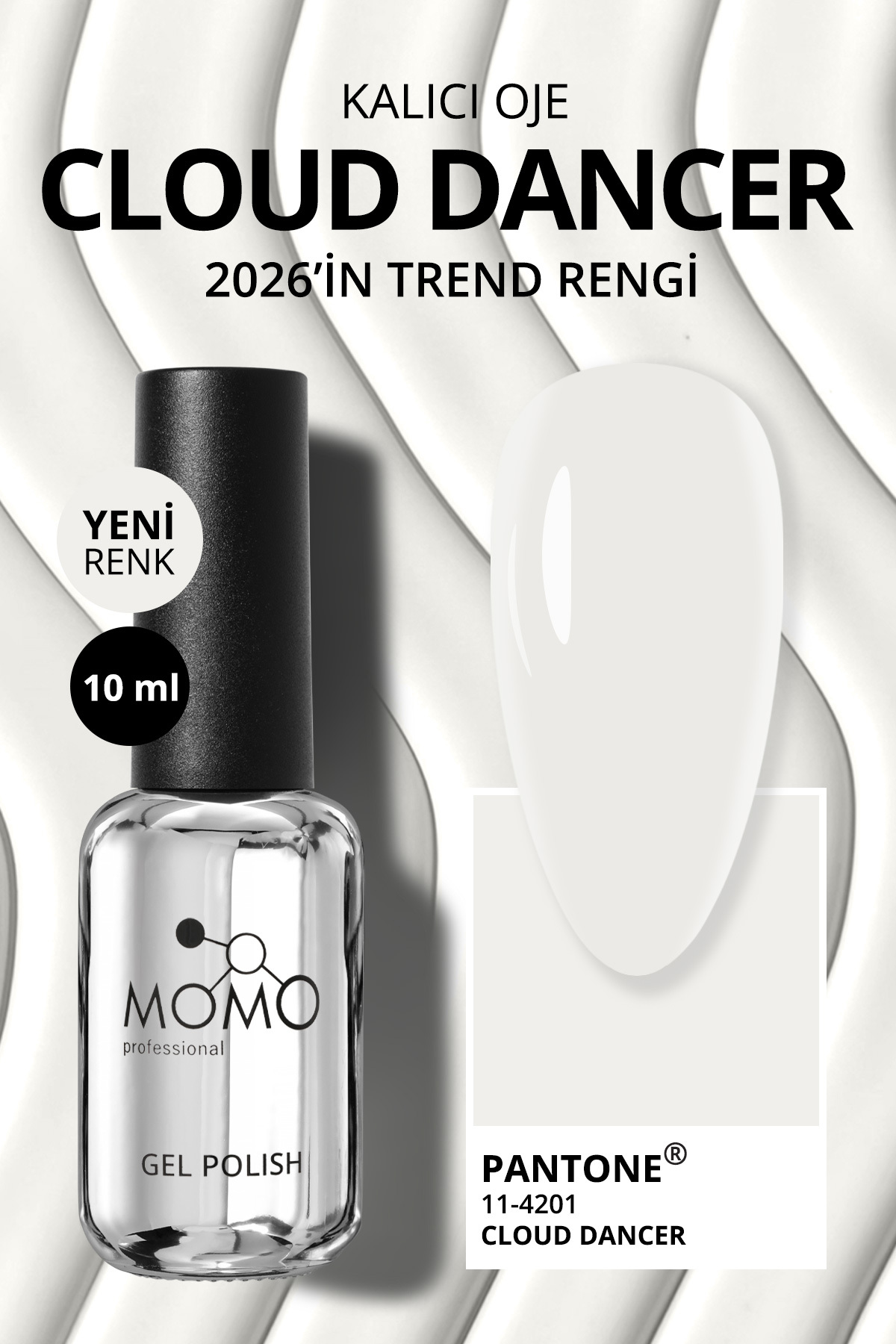 MOMO professional Kalıcı Oje Pantone Cloud Dancer, 10 ml