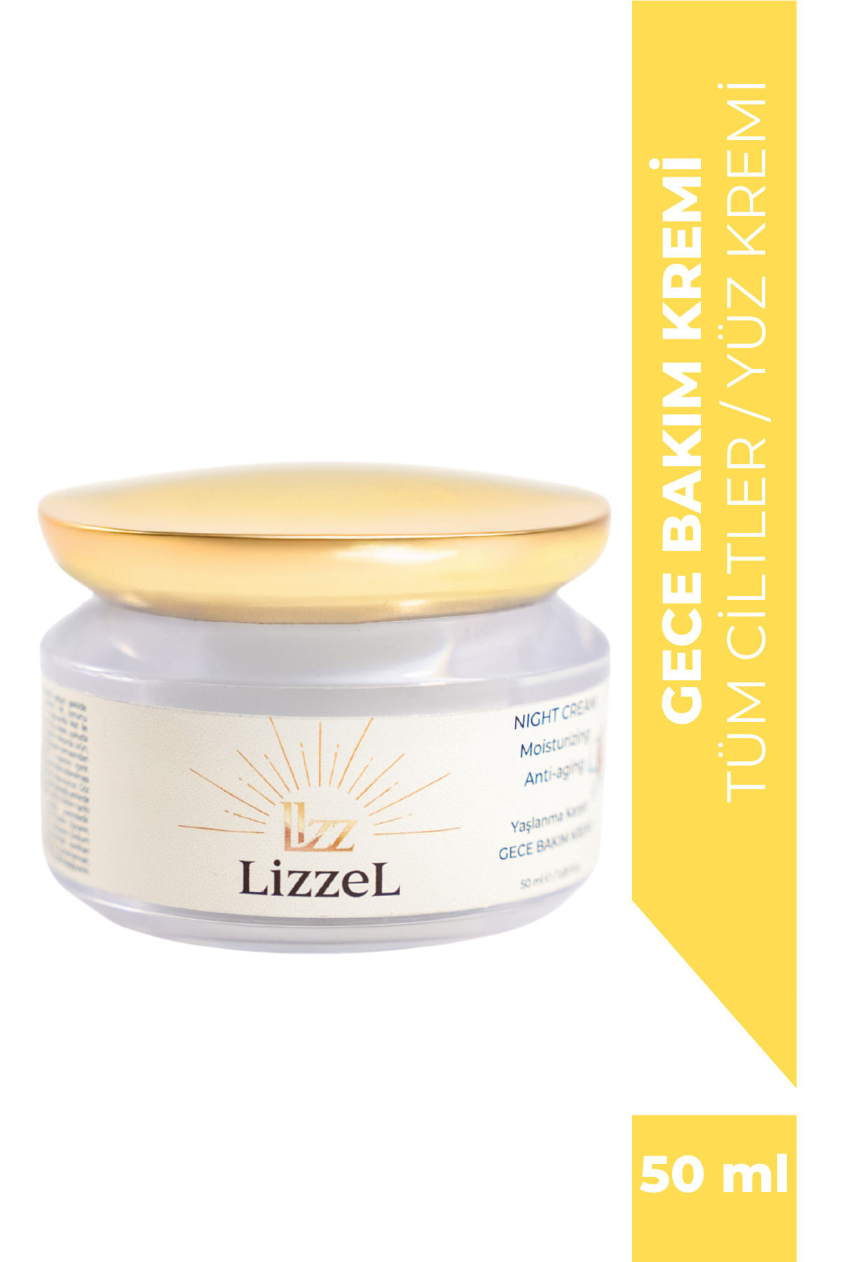 LizzeL NIGHT CREAM Moisturizing Anti-aging Yaşlanma Karşıtı GECE BAKIM KREMİ 50 ml