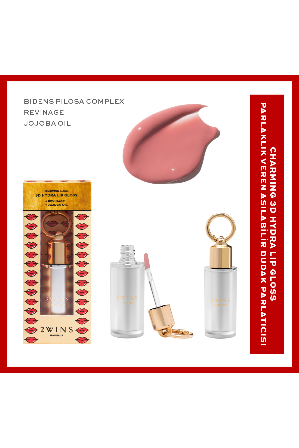 2wins Charm Tasarımlı Yoğun Nem Veren Besleyici ve Onarıcı Dudak Parlatıcısı-Pink Cloud