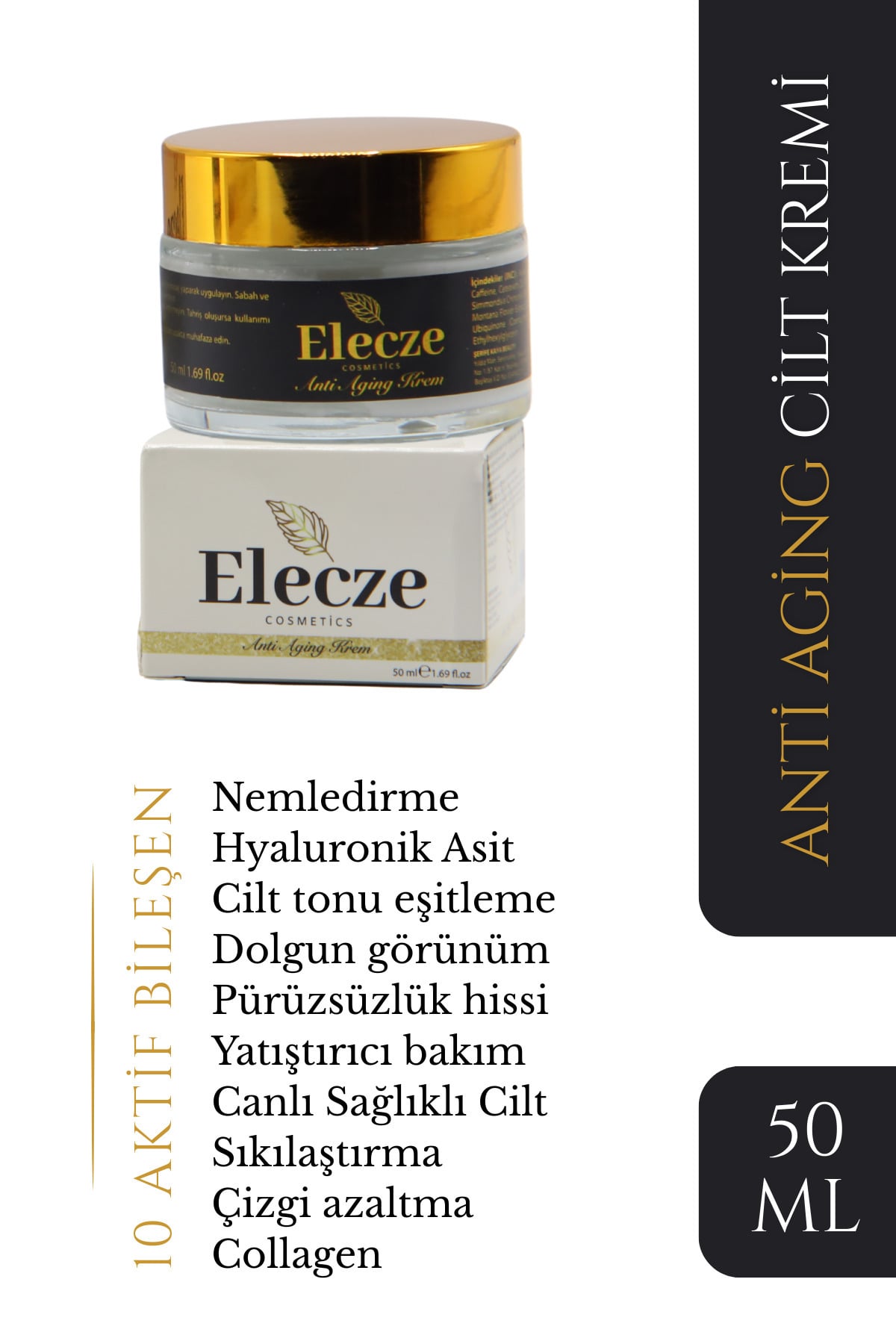 Elecze cosmetıcs Yaşlanma Ve Kırışıklık Karşıtı Nemlendirici Krem Anti-Aging Cream 50 ml