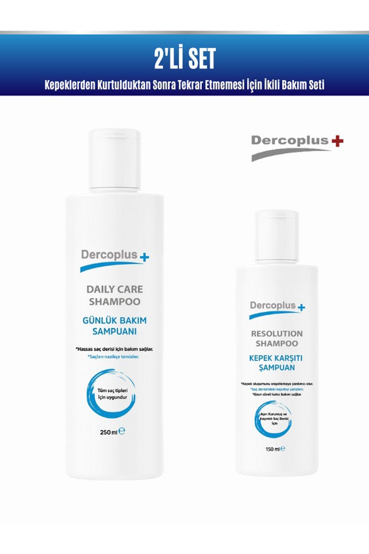 DERCOPLUS Resolution Kepek Karşıtı (150 Ml) Ve Günlük Bakım Şampuanı (300 Ml)