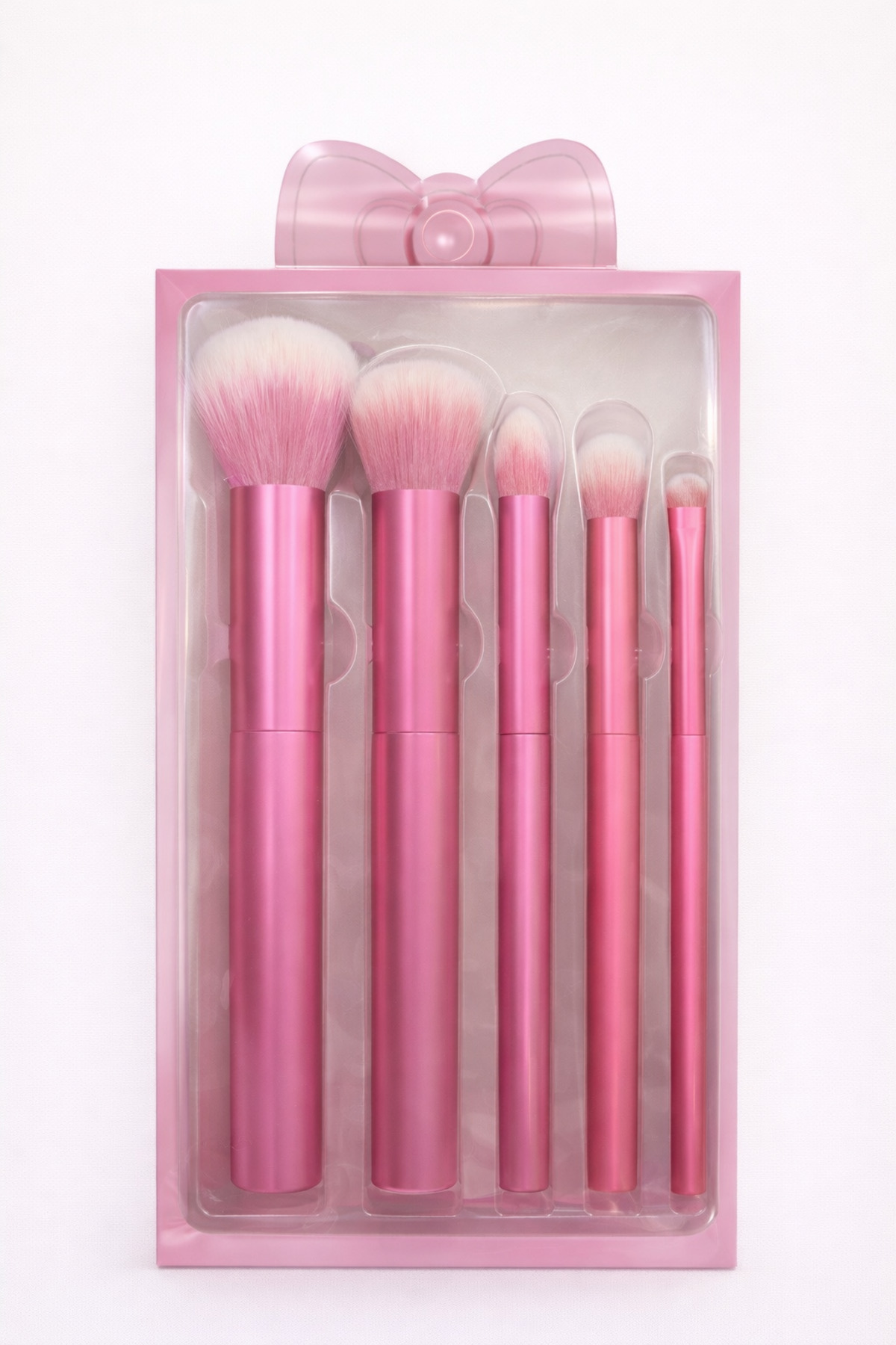 MAQYA KOZMETİK 5'li Makyaj Fırçası Seti (KARMA RENK)(Allık-Kapatıcı-Fondöten-Far-Kaş/Kirpik) - Makeup Brush Set