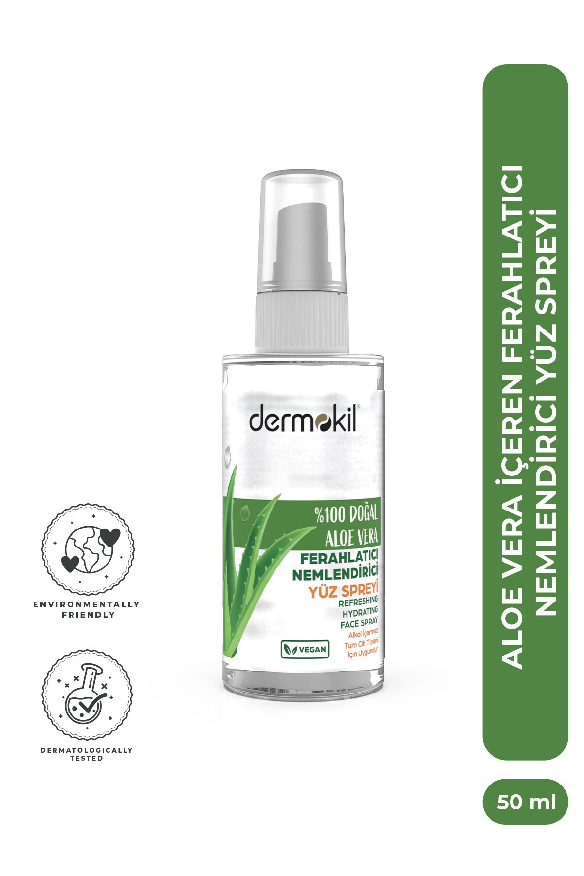 Dermokil Aloe Vera İçeren Ferahlatıcı Nemlendirici Yüz Spreyi 50 ml