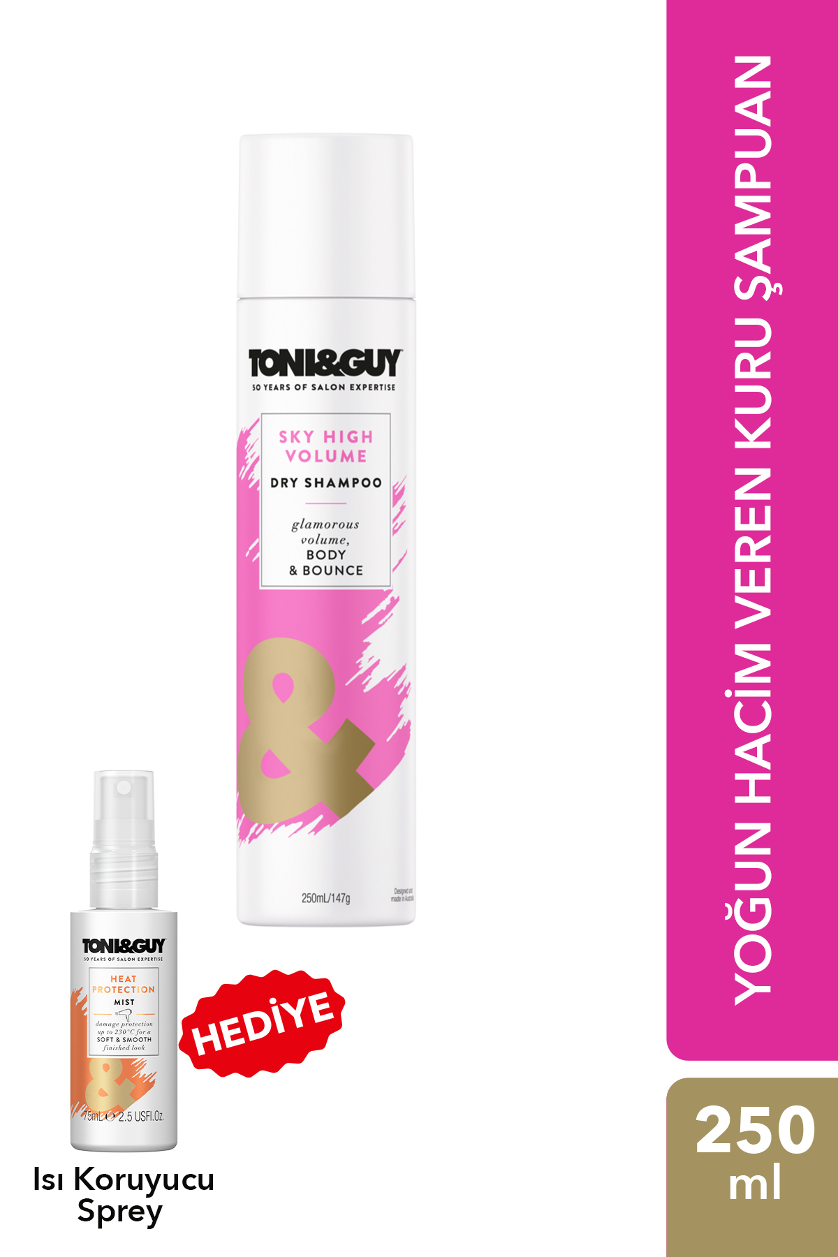 Toni&Guy Isı Koruyucu Sprey Hediyeli Yoğun Hacim Veren Kuru Şampuan 250 ml