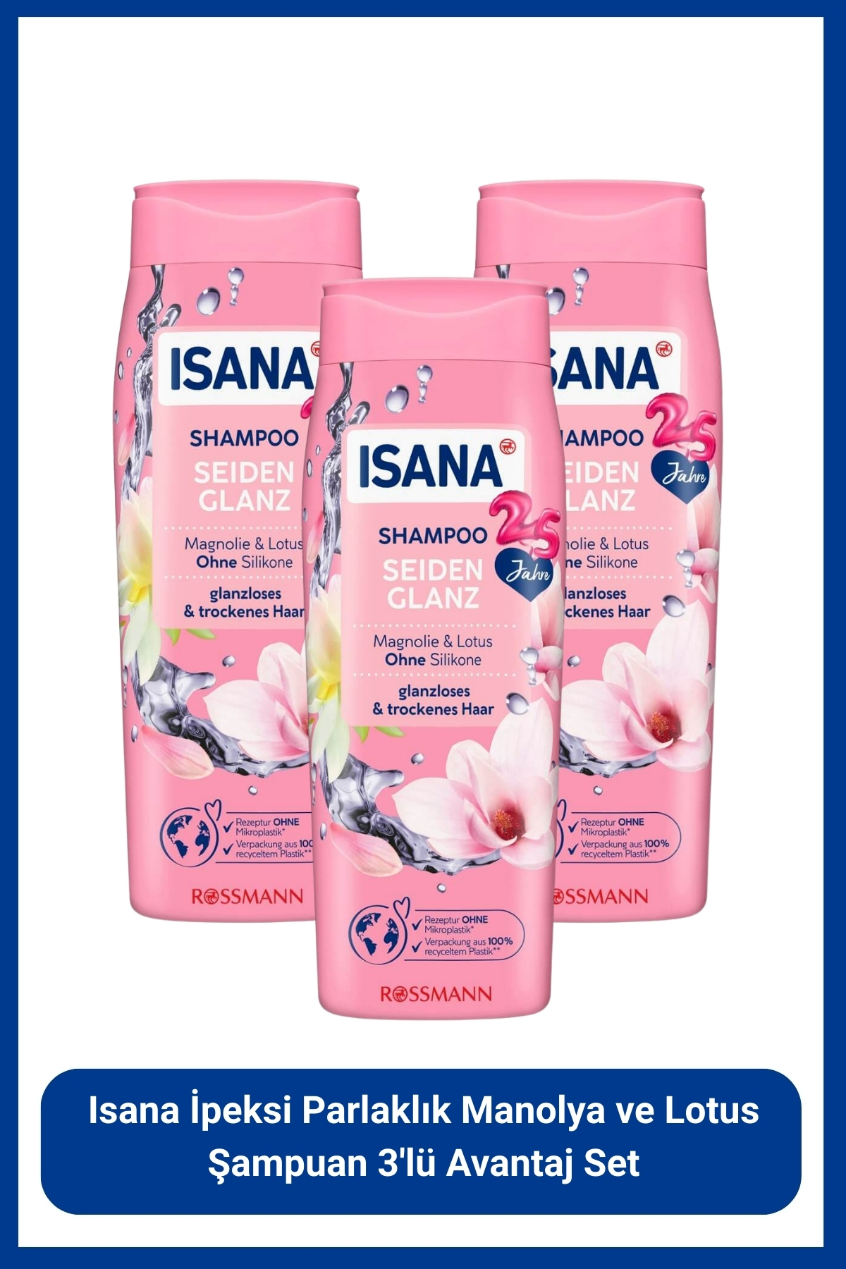 ISANA İpeksi Parlaklık Manolya ve Lotus Şampuan 3'lü Avantaj Set