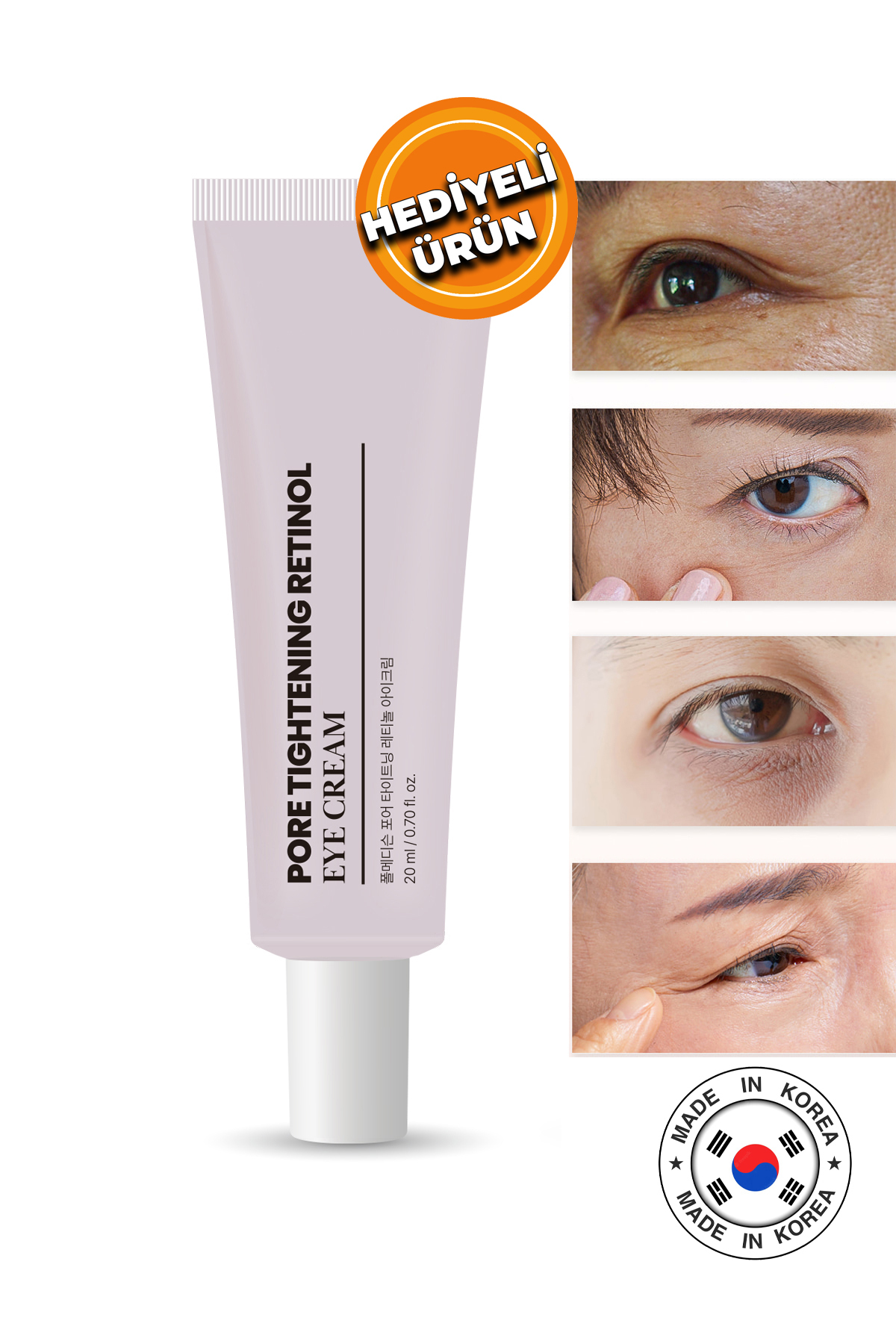 KİSSERA Retinol İçeren Güçlü Gözenek Sıkılaştırıcı Göz Çvresi Kremi