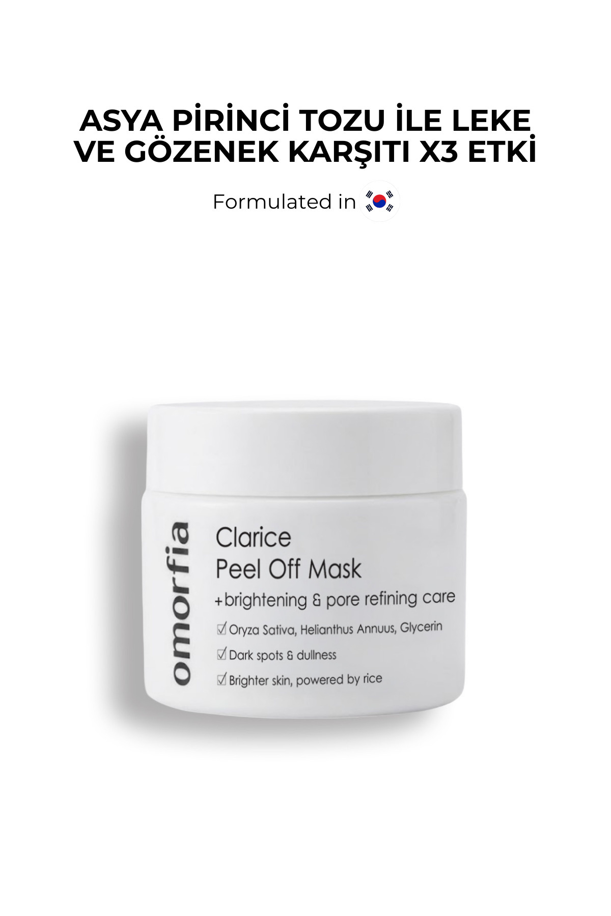 OMORFİA Pirinç Özlü Beyazlatıcı Leke Ve Gözenek Karşıtı Aydınlatıcı Peeling Maske 100 ml