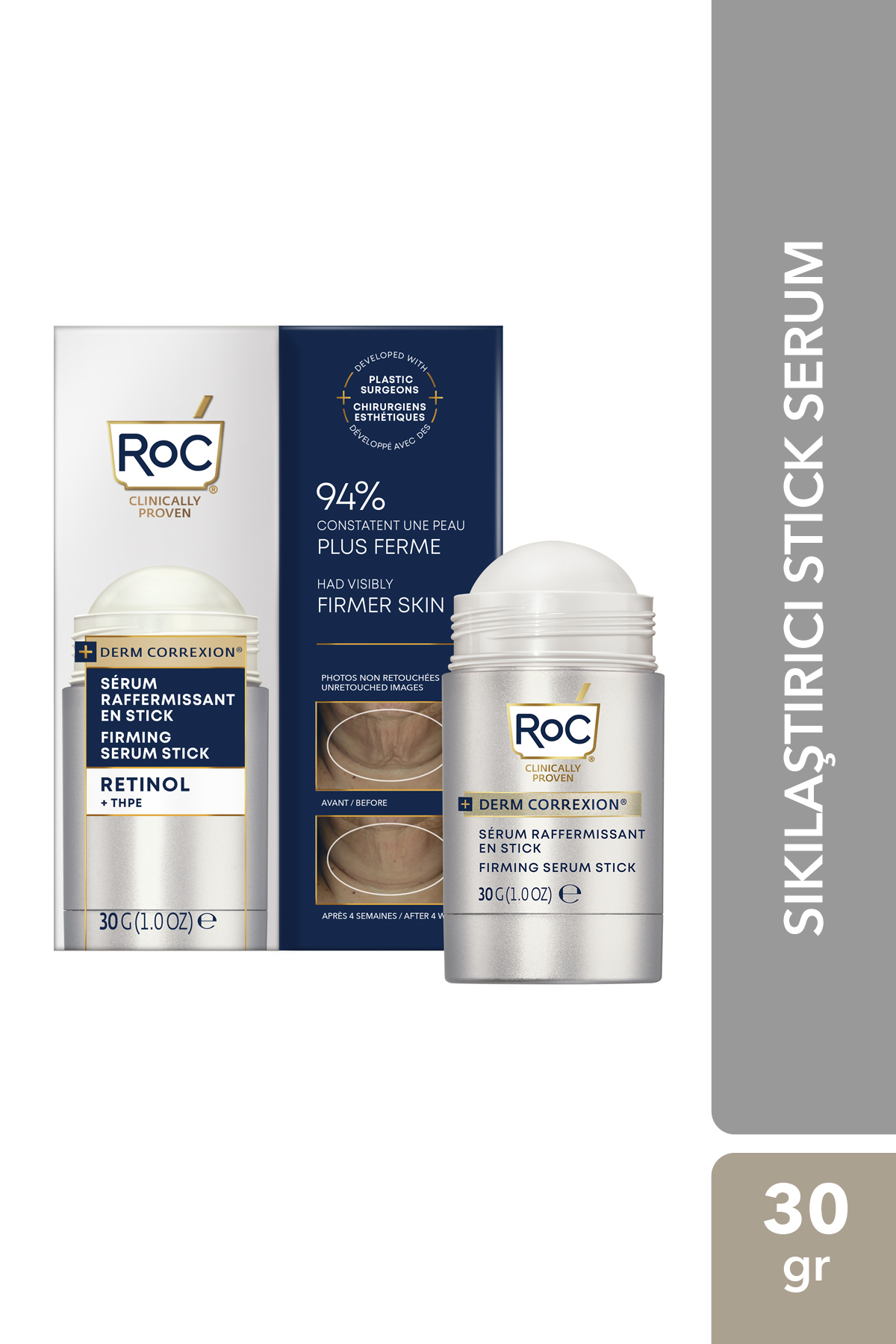 Roc Derm Correxion Retinol Sıkılaştırıcı Stick Serum 30gr - Yüz, Boyun ve Eller İçin