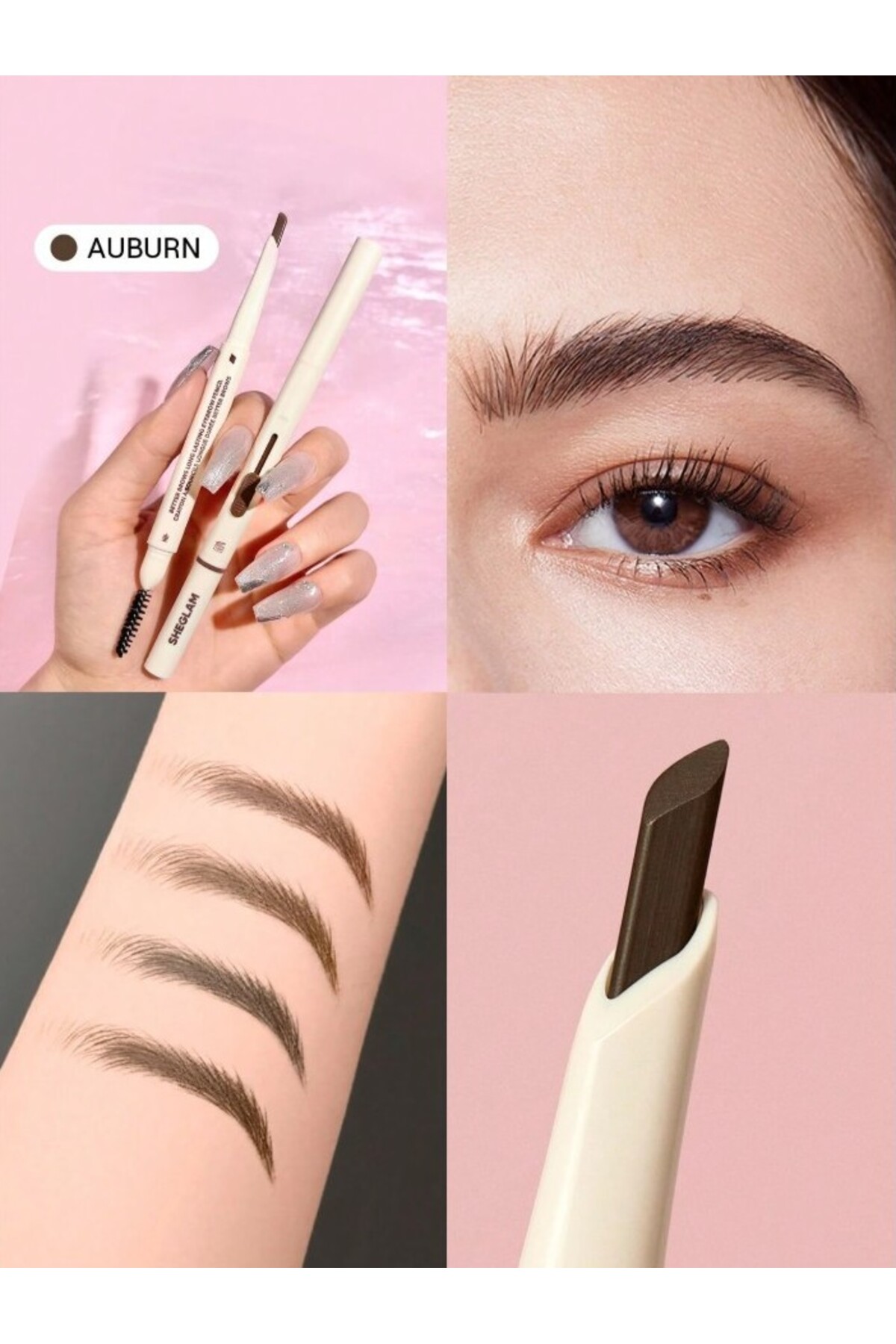 SHEGLAM Better Brows Long-Lasting Eyebrow Pencil - Keskin Uçlu ve Suya Dayanıklı Kaş Kalemi Serisi (Auburn)