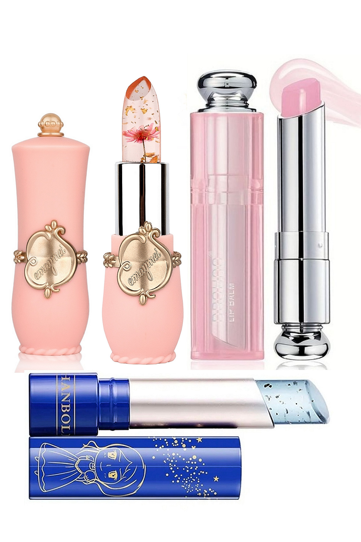 Lesvip's 3'lü Dudak Bakım Seti - Çiçekli Ruj & Ultra Dudak Nemlendirici & Prenses Lip Balm