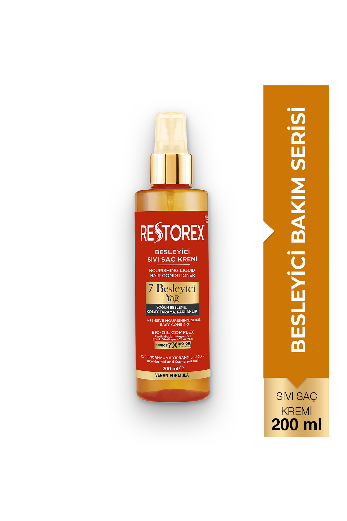 Restorex Besleyici Bakım Sıvı Saç Kremi 200 Ml - 7 Besleyici Yağ Göz Alıcı Parlaklık İpeksi Yumuşaklık