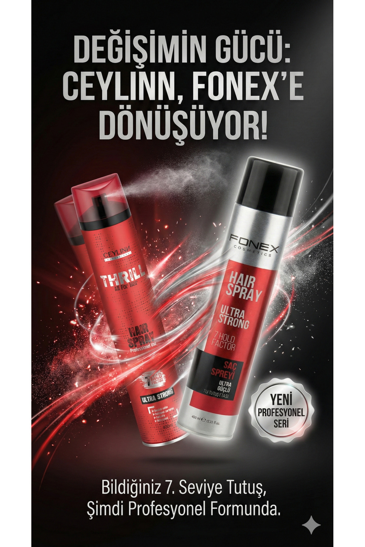 Ceylinn Fonex Profesyonel Saç Spreyi 400ml - Ultra Güçlü Tutuş- Kokusuz & Tortu Yapmaz