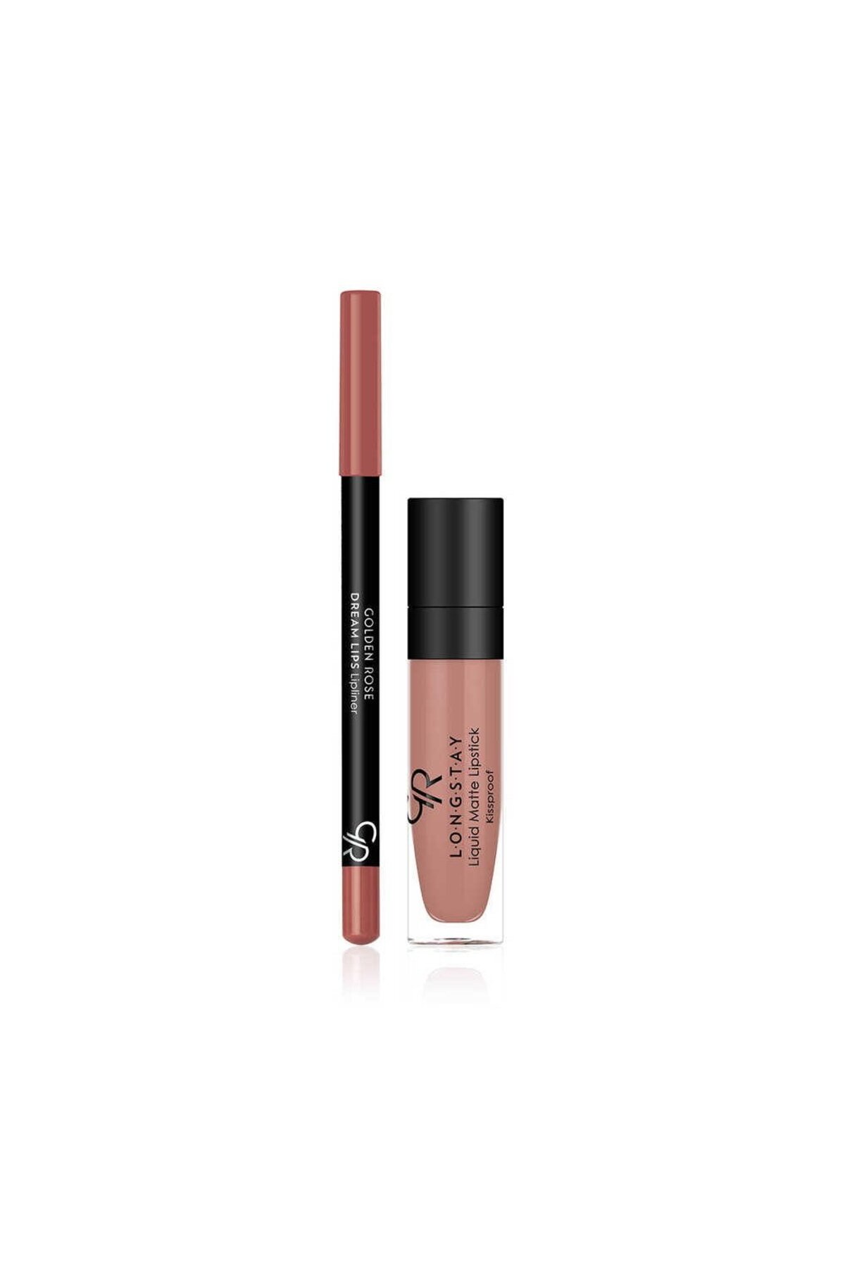 Golden Rose Matte Lip Kit Warm Sable Avokado ve Pamuk Yağlı Mat Ruj & Dudak Kalemi 5,5 ml + 1,6 g