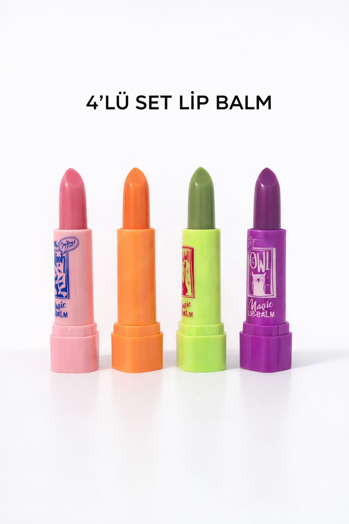 Lesvip's 4’lü Dudak Balm Seti – Yoğun Nemlendirici & Onarıcı Dudak Kremi – Günlük Bakım