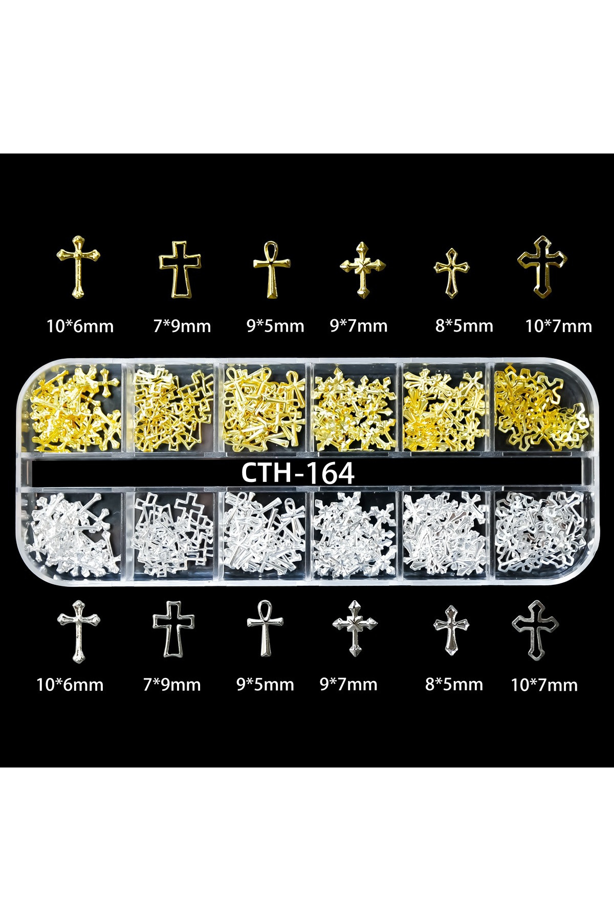 Venalisa 12li Gold Silver Hac Sembolü Tırnak Süsleme Nail Art Charm