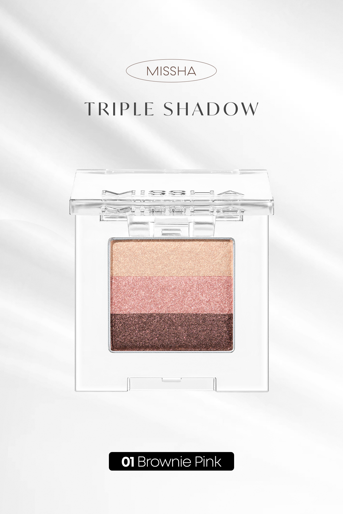 Missha Yumuşak Dokulu, Dökülme Yapmayan 3 Renkli Göz Farı Triple Shadow (01 Brownie Pink)