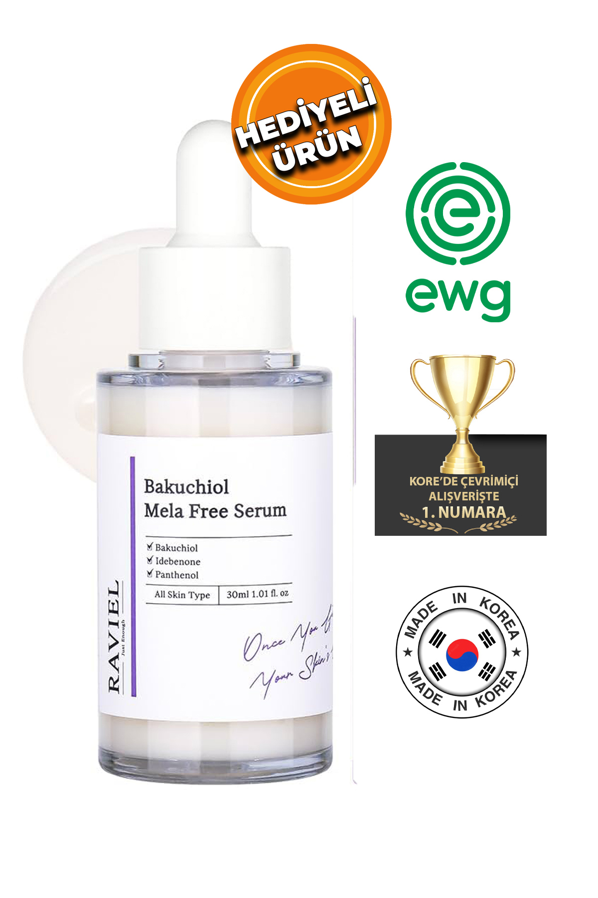 RAVİEL JUST ENOUGH Koyu Lekeler İçin Bakuchiol Mela Free Serum