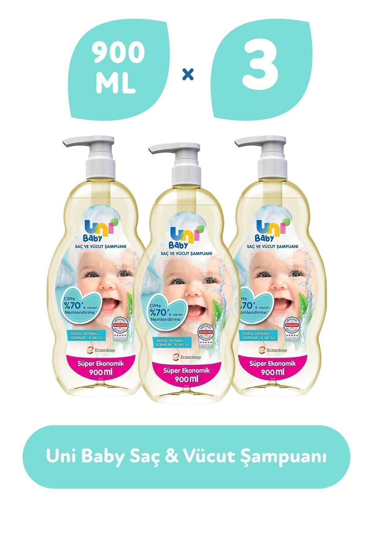 Uni Baby Sensitive Saç ve Vücut Şampuanı 900 ml 3'lü