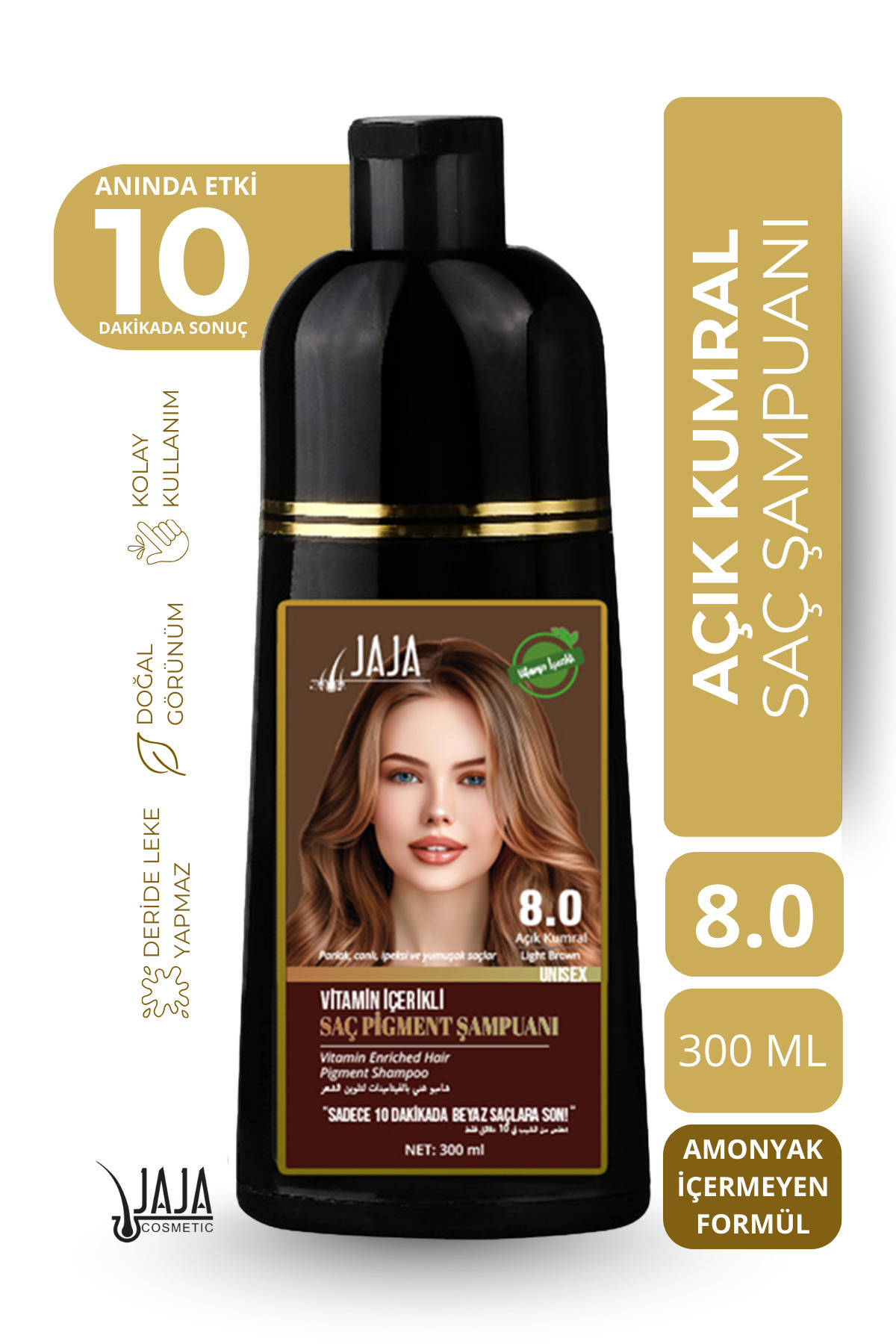 Jaja Açık Kumral Saç Şampuanı 8.0 Açık Kumral (Light Brown) | 300 ml | Beyazlar İçin