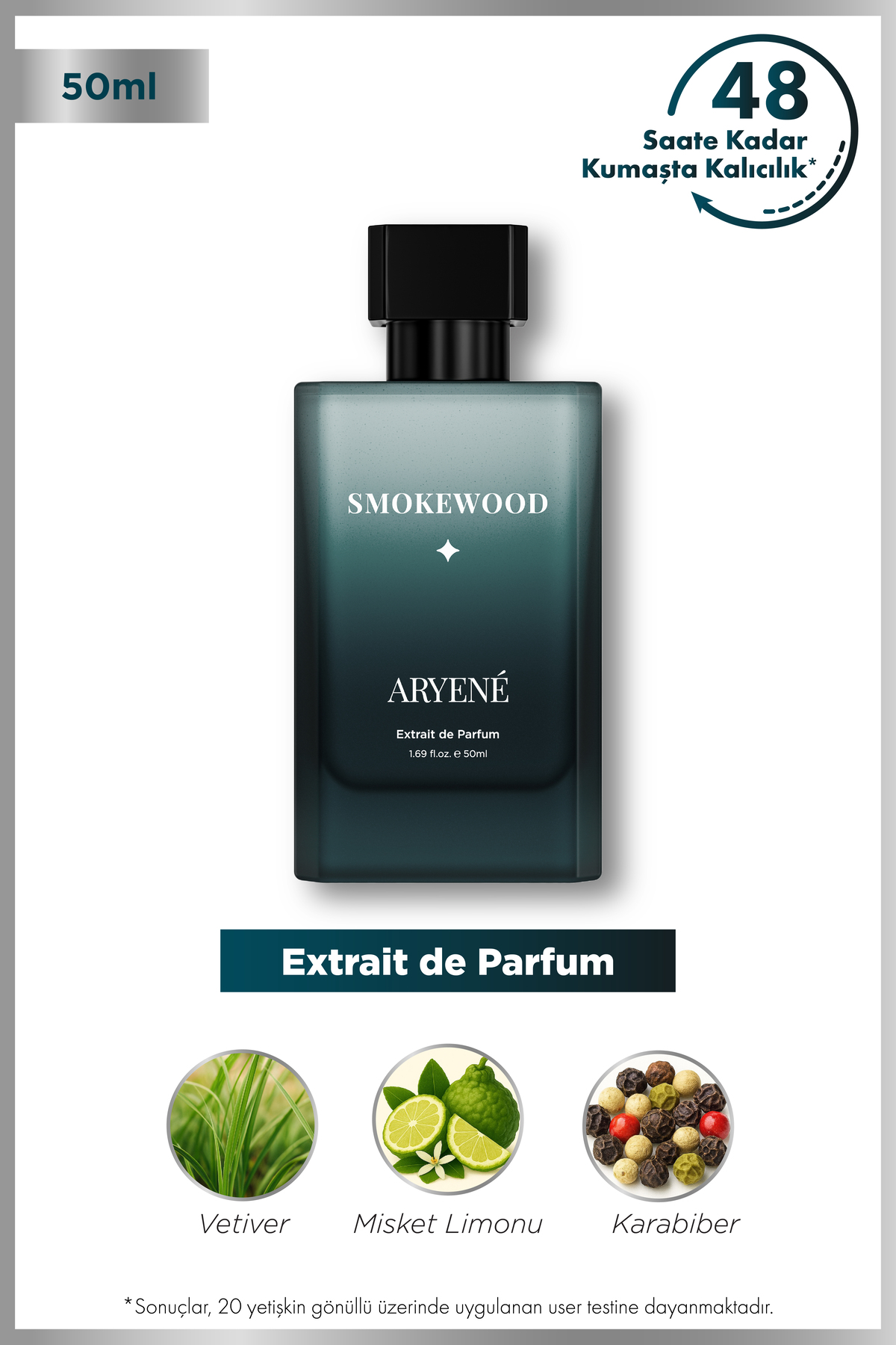 Aryene Smokewood Début – Extrait de Parfum Erkek Parfümü 50 ml | Odunsu,Güçlü & Maskülen | Uzun Süre Kalıcı