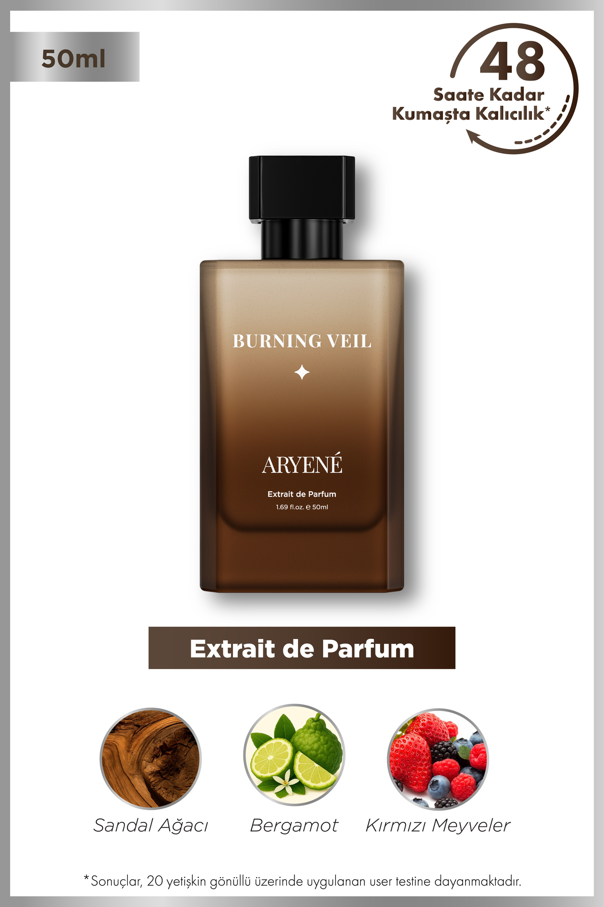 Aryene Burning Veil Début – Extrait de Parfum Erkek Parfümü 50 ml | Baharatlı & Odunsu | Uzun Süre Kalıcı