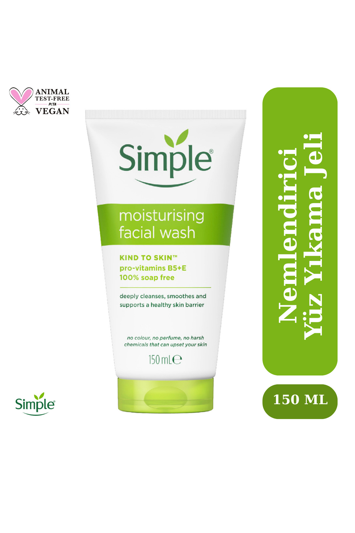 Simple Kind to Skin Gerginlik Hissi Bırakmayan Nemlendirici Yüz Temizleme Jeli 150 ML