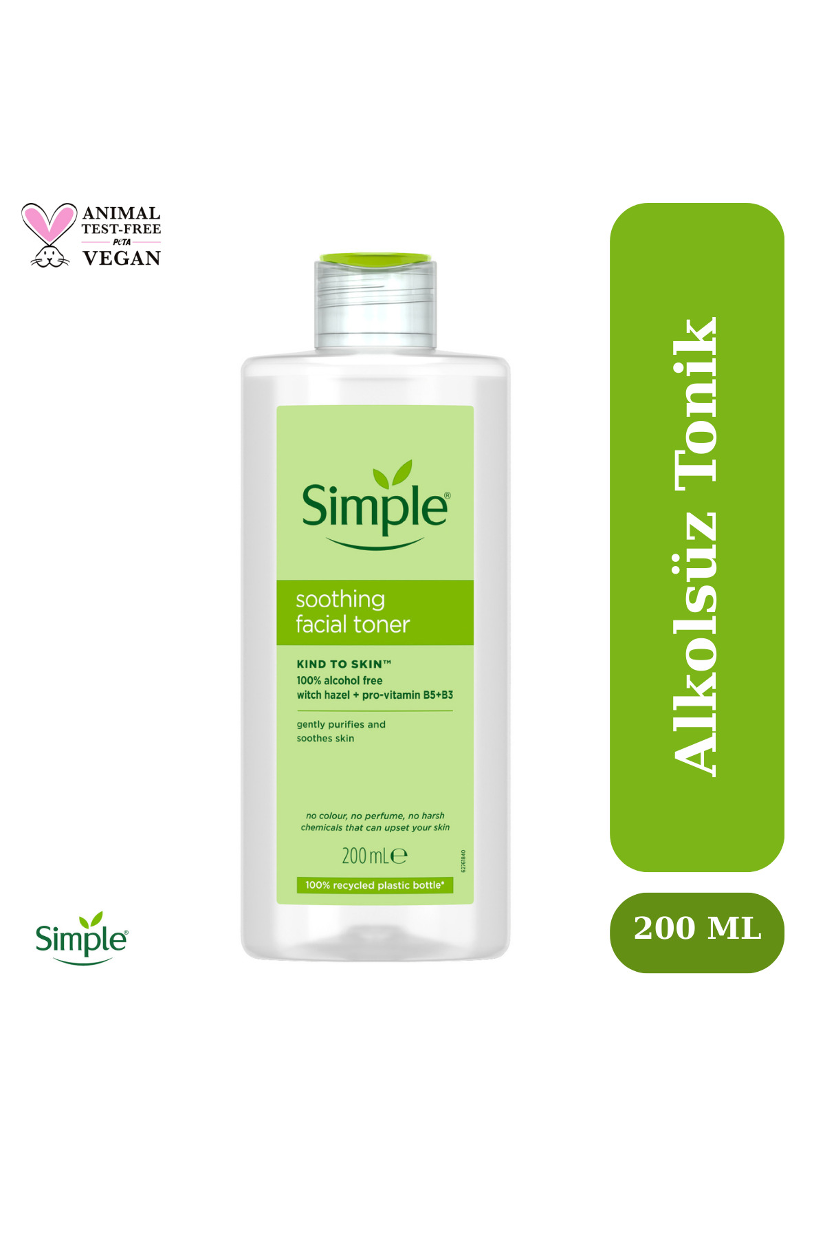 Simple Kind to Skin Alkolsüz ve Papatya Özlü Yatıştırıcı pH Dengeleyici Yüz Toniği 200 ML