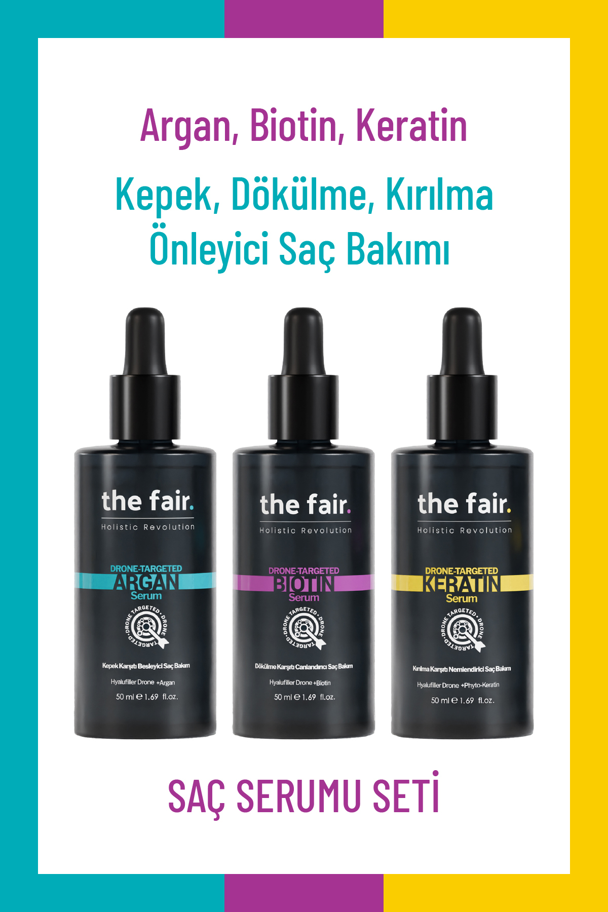 the fair. Dökülme, Kırılma Ve Kepek Önleyici Vegan Saç Serumu Seti 150 ml