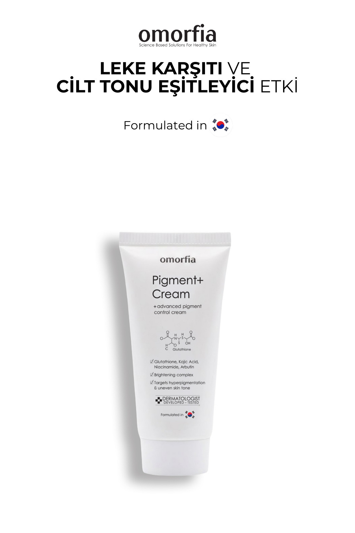 OMORFİA Cilt Beyazlatıcı, Leke Karşıtı Aydınlatıcı Glutatyon İçerikli Bakım Kremi 50 ml