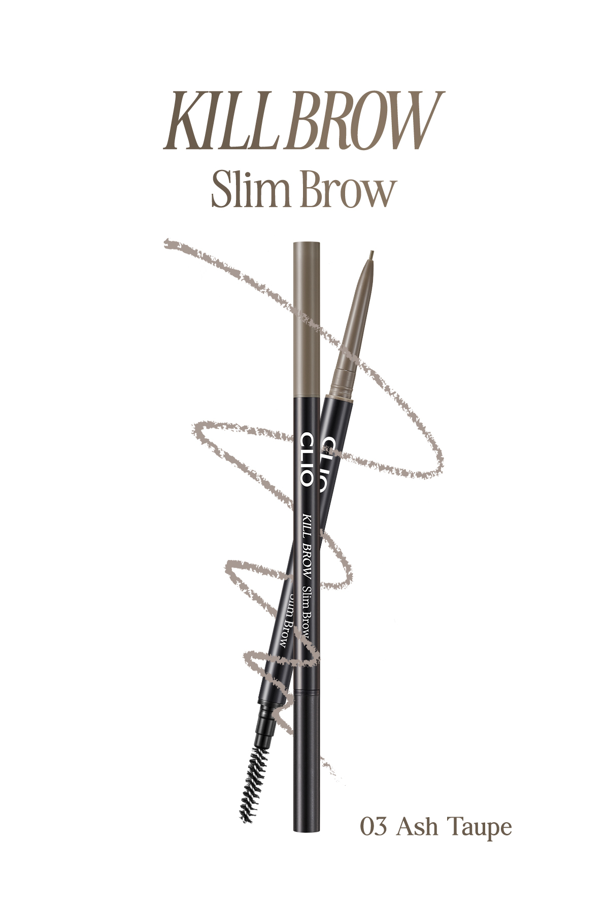 CLIO Doğal Görünüm Sunan Ultra İnce Uçlu Çift Taraflı Kaş Kalemi Kill Brow Slim Brow (03 Ash Taupe)