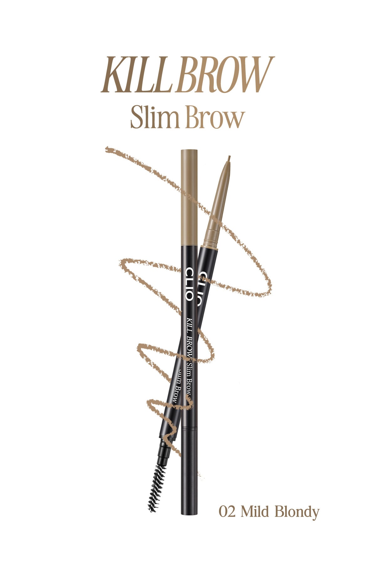CLIO Doğal Görünüm Sunan Ultra İnce Uçlu Çift Taraflı Kaş Kalemi Kill Brow Slim Brow (02 MildBlondy)