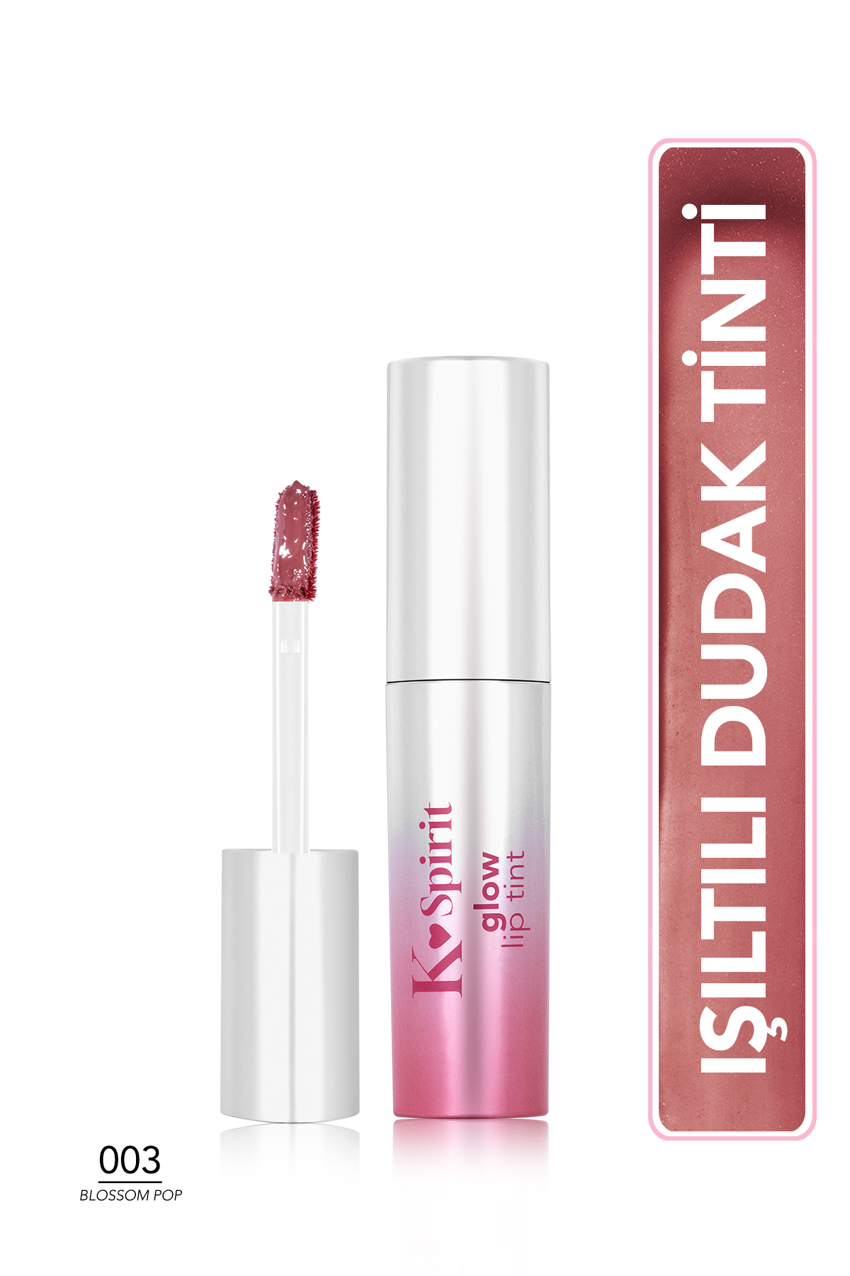 Flormar K-Spirit Nemlendirici Etkili & Islak Görünümlü Parlak Dudak Tint'i - 003 Blossom Pop