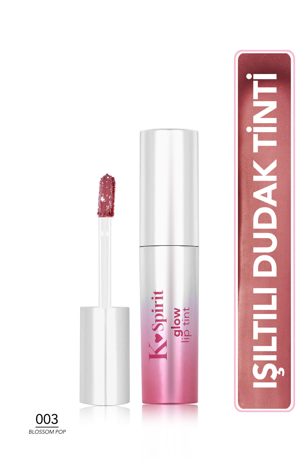 Flormar K-Spirit Nemlendirici Etkili & Islak Görünümlü Parlak Dudak Tint'i - 003 Blossom Pop
